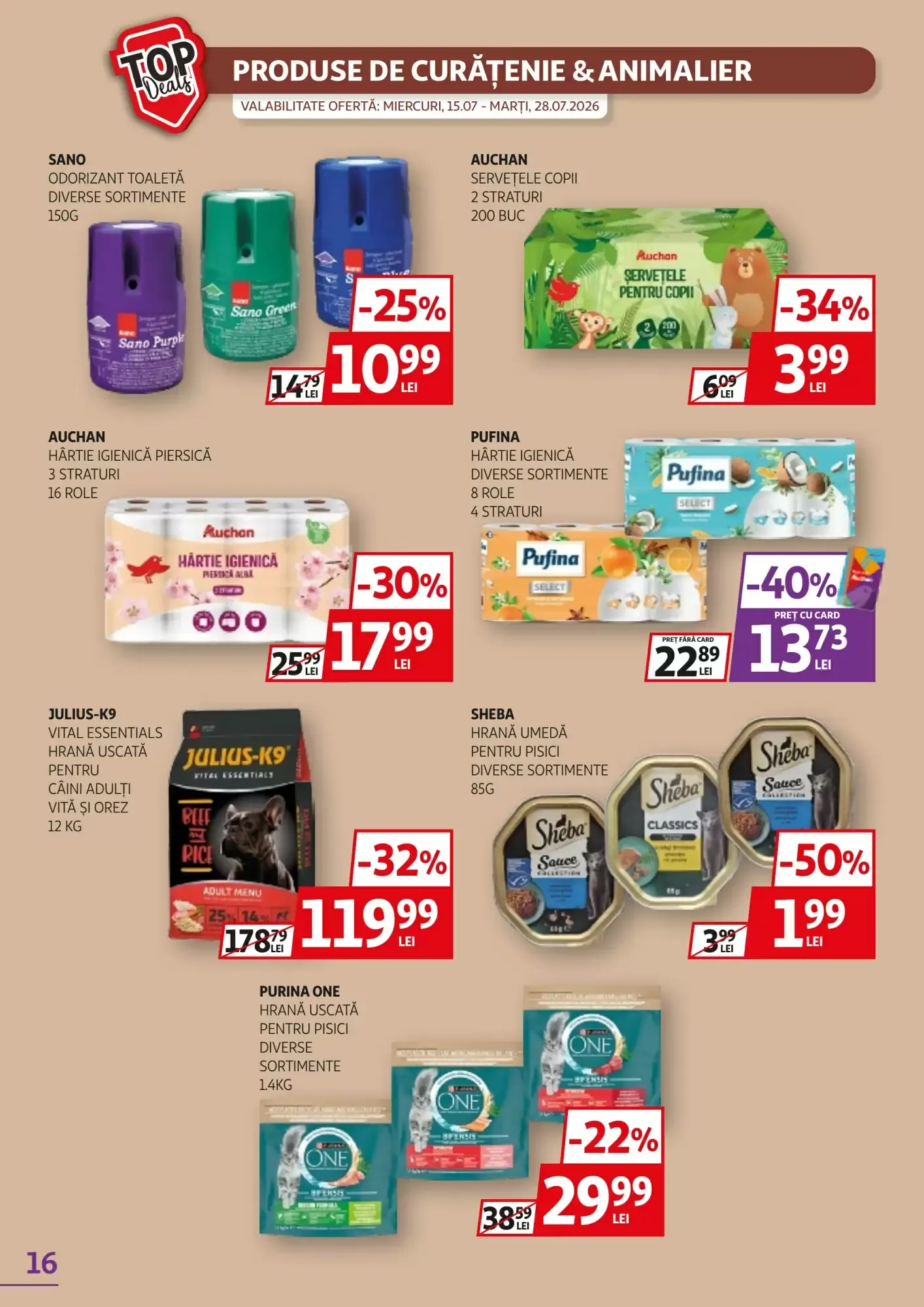 Catalog Catalog Auchan de la 15 iulie până la 28 iulie 2026 - Revista Pagina 16