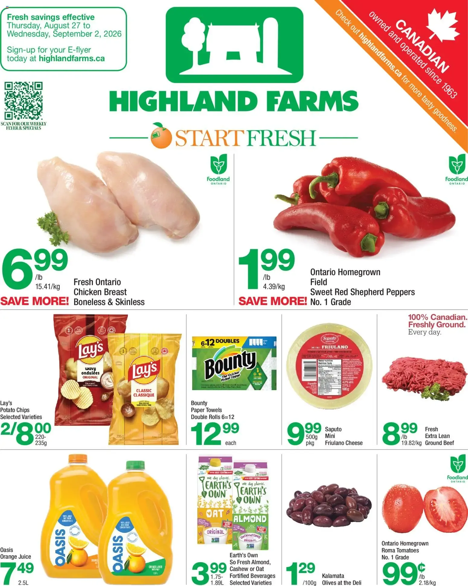 Highland Farms weekly flyer / circulaire from Aug 27, 2026 > weekly specials & deals from August 27 to September 2 2026 - flyer page 1