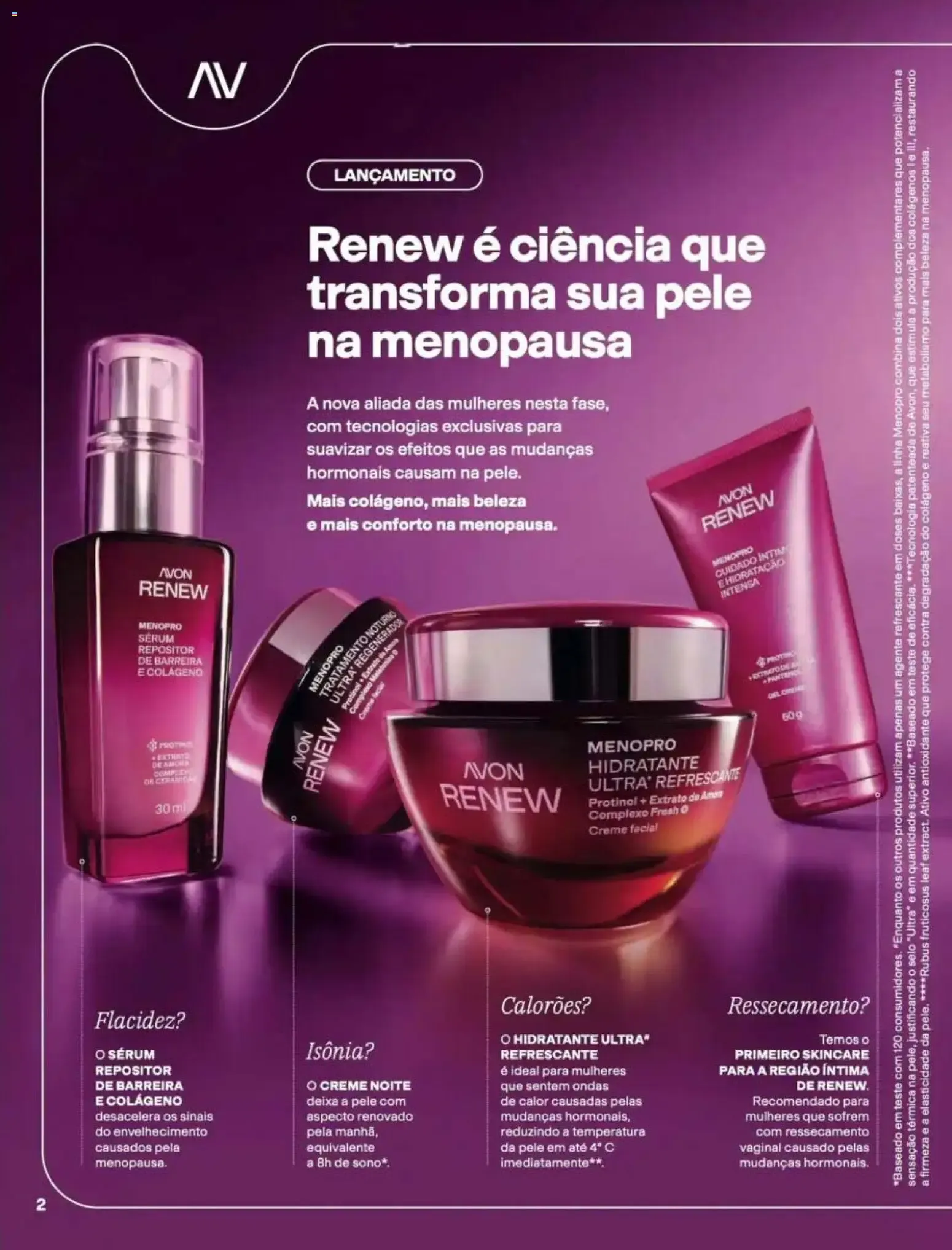 Encarte de Revista Avon - Chegou Renew Menopro - Ciclo 16/2026 12 de outubro até 2 de novembro 2026 - Pagina 2