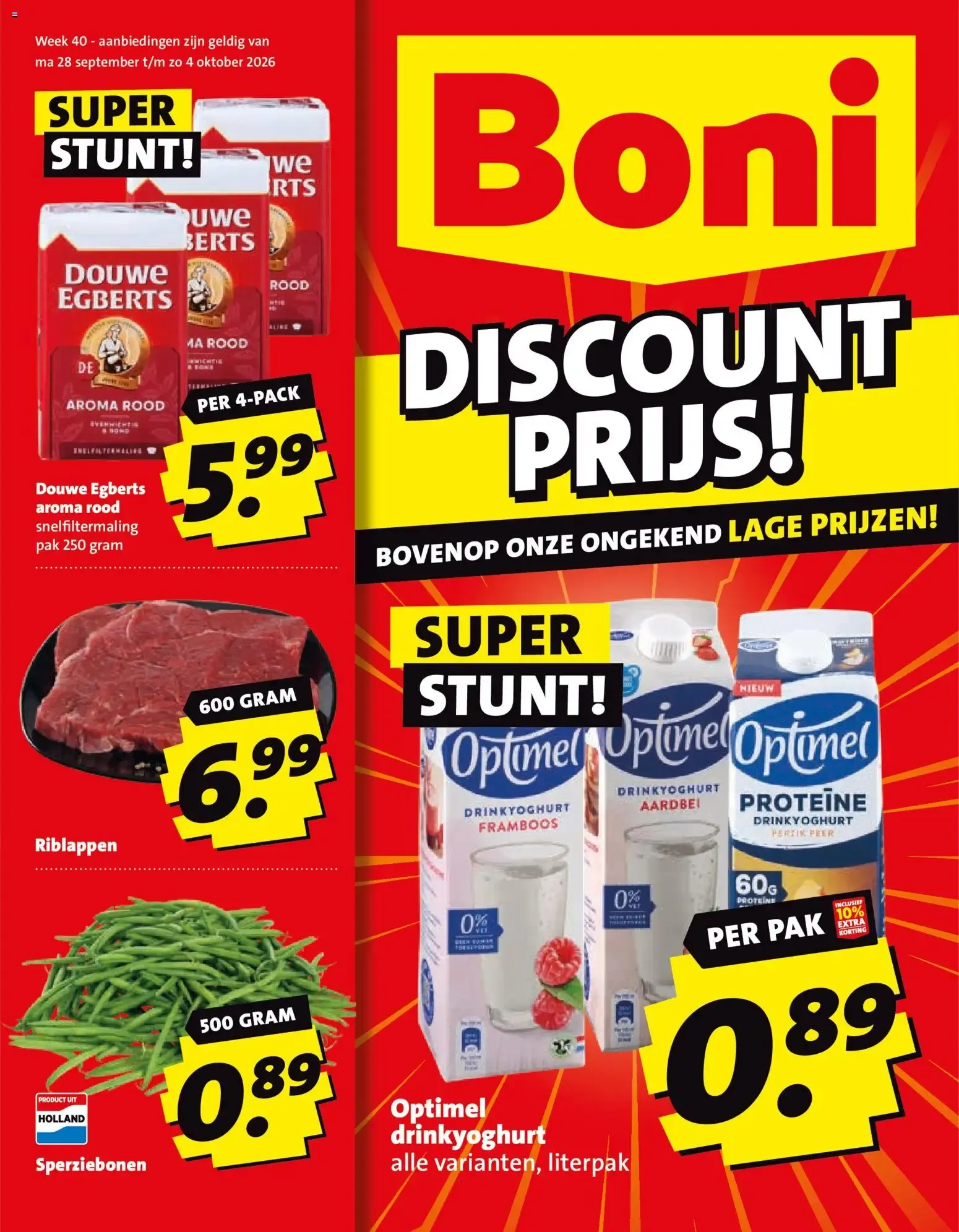Boni DISCOUNT PRIJS! van 28 september tot 4 oktober 2026 - Folder pagina 1