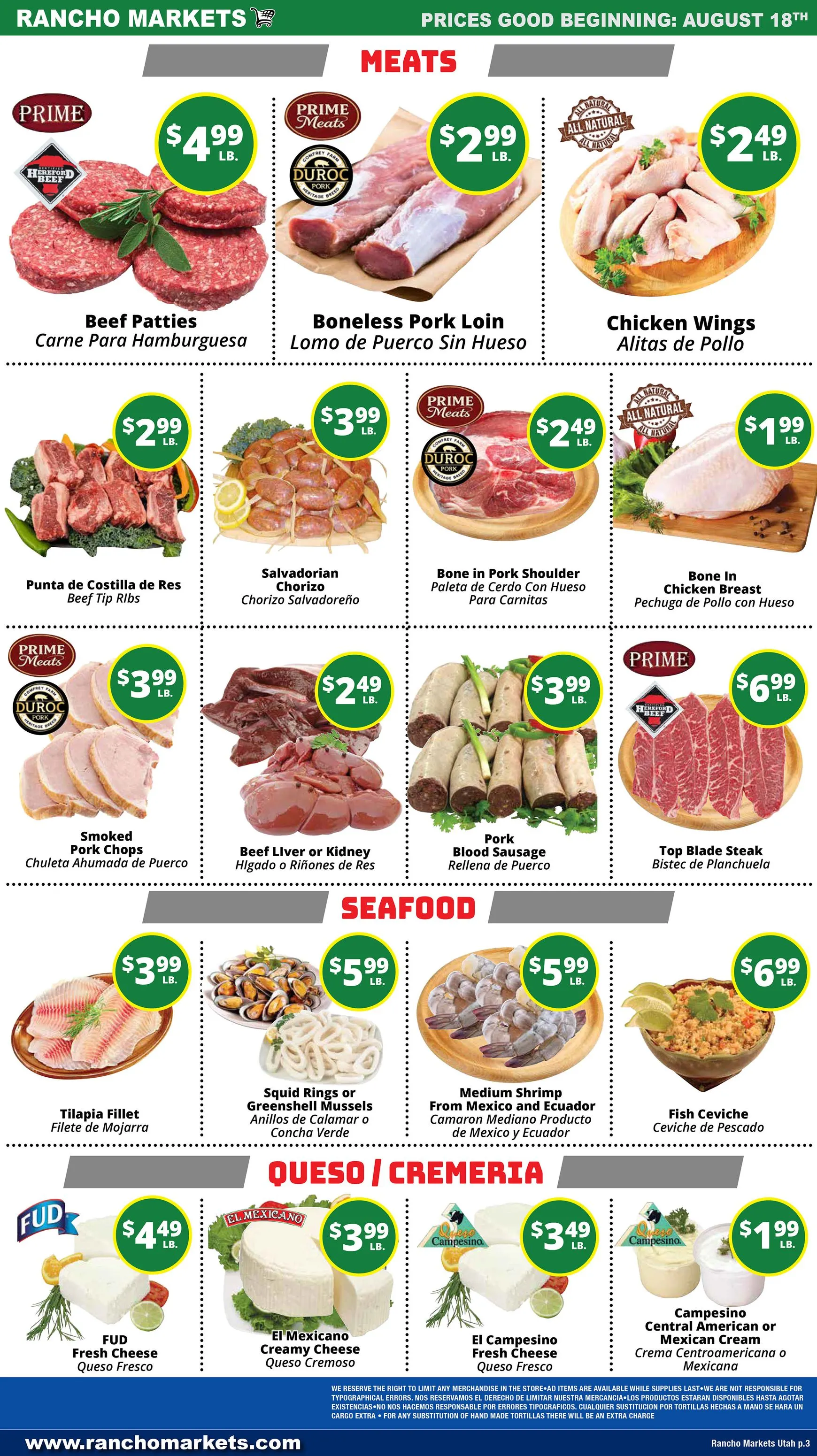 Weekly promotion Rancho Markets - Weekly Specials spanning from August 18 to August 24 2026 - Page 4 for Catalogue 365
