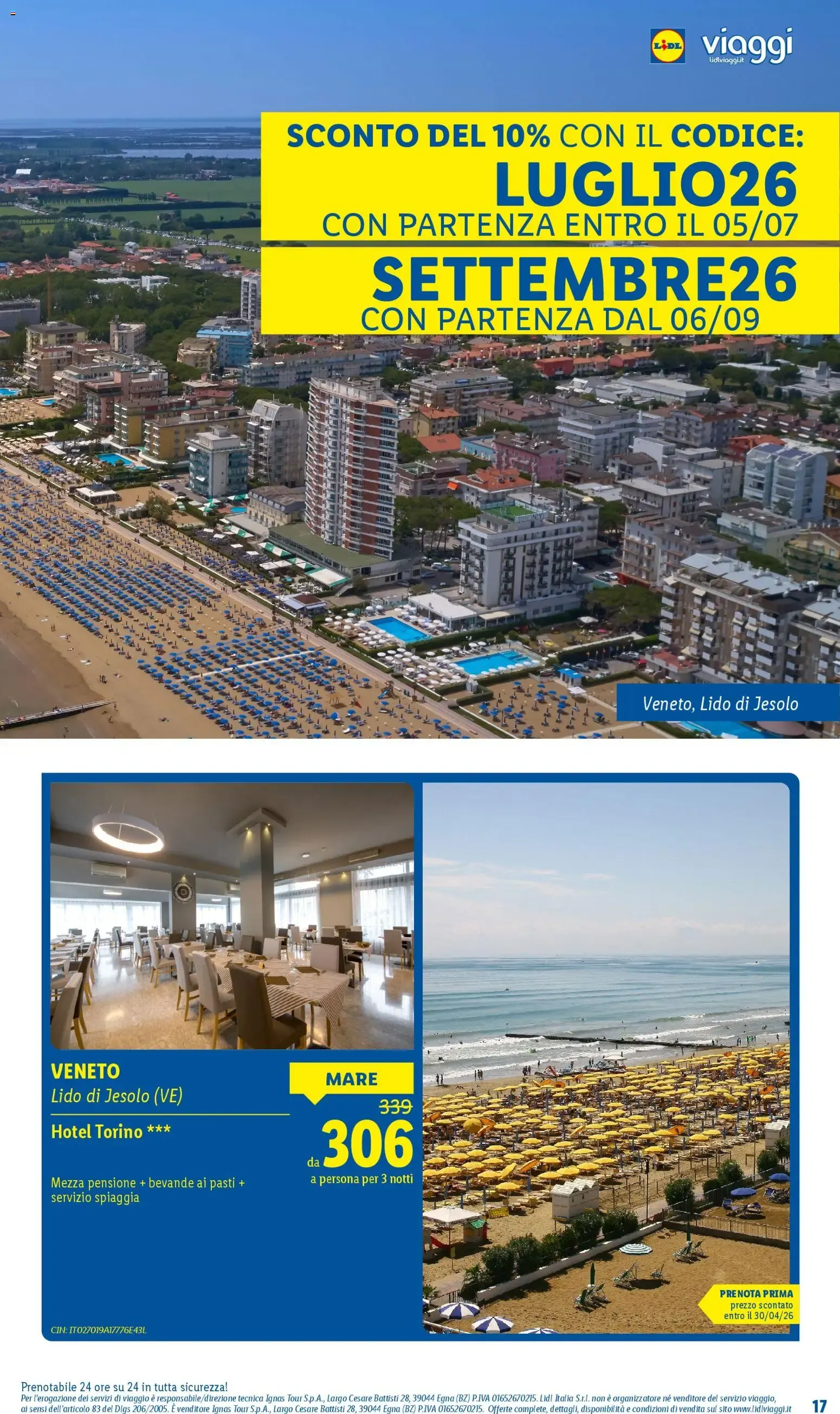 Lidl Viaggi: Vacanze da sogno per la tua estate da 11 marzo a 20 settembre di 2026 - Pagina del volantino 17