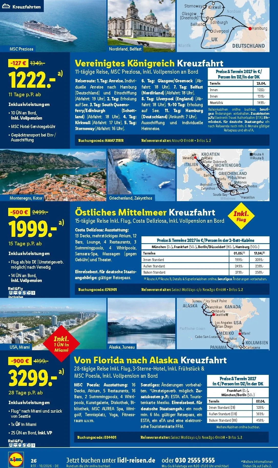Lidl - Reise-Highlights Prospekt – von Mittwoch 14.10.2026 bis Sonntag 15.11.2026 von 14. Oktober bis 15. November 2026 - Prospekt seite 26