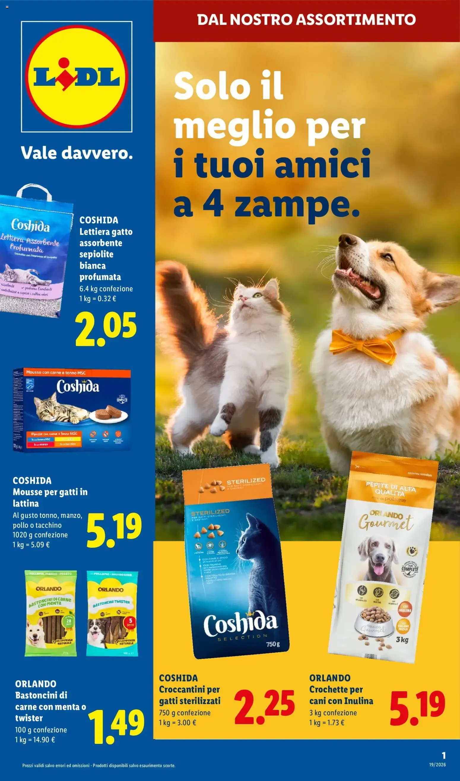 LIDL - Solo lo mejor para tus amigos de 4 patas da 13 agosto a 19 agosto di 2026 - Pagina del volantino 1