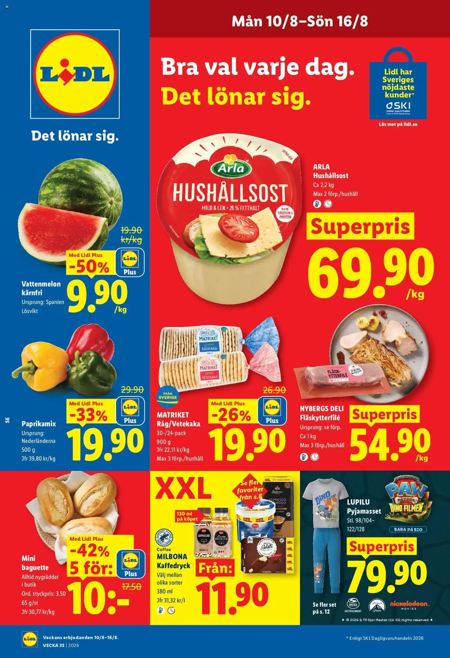 Lidl erbjudanden från 10/08/2026 - 16/08/2026 > Reklamblad nuvarande rabatter från 10 augusti till 16 augusti 2026 - Reklamblad sidor 1