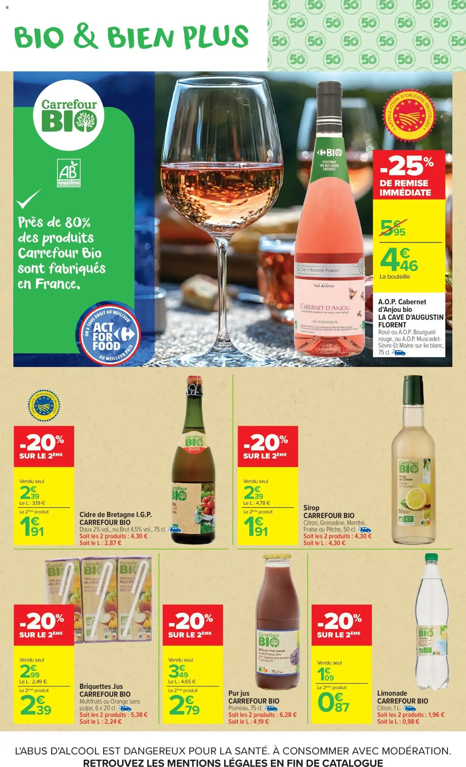 Carrefour Market Avec le club carrefour goûtez AU bio le moins cher de France à partir du 02/06/2026 - promo en ligne du 2 juin au 14 juin 2026 - Catalogue page 16