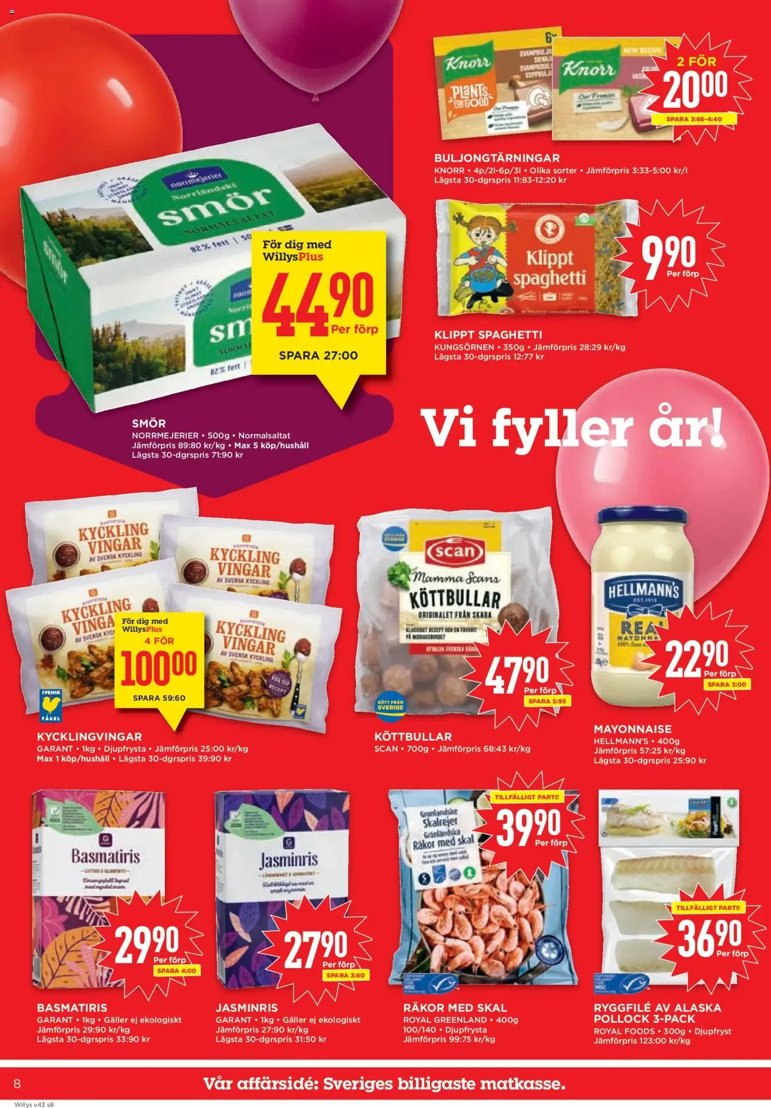 Willys erbjudanden från 19/10/2026 - 25/10/2026 > Reklamblad nuvarande rabatter från 19 oktober till 25 oktober 2026 - Reklamblad sidor 8