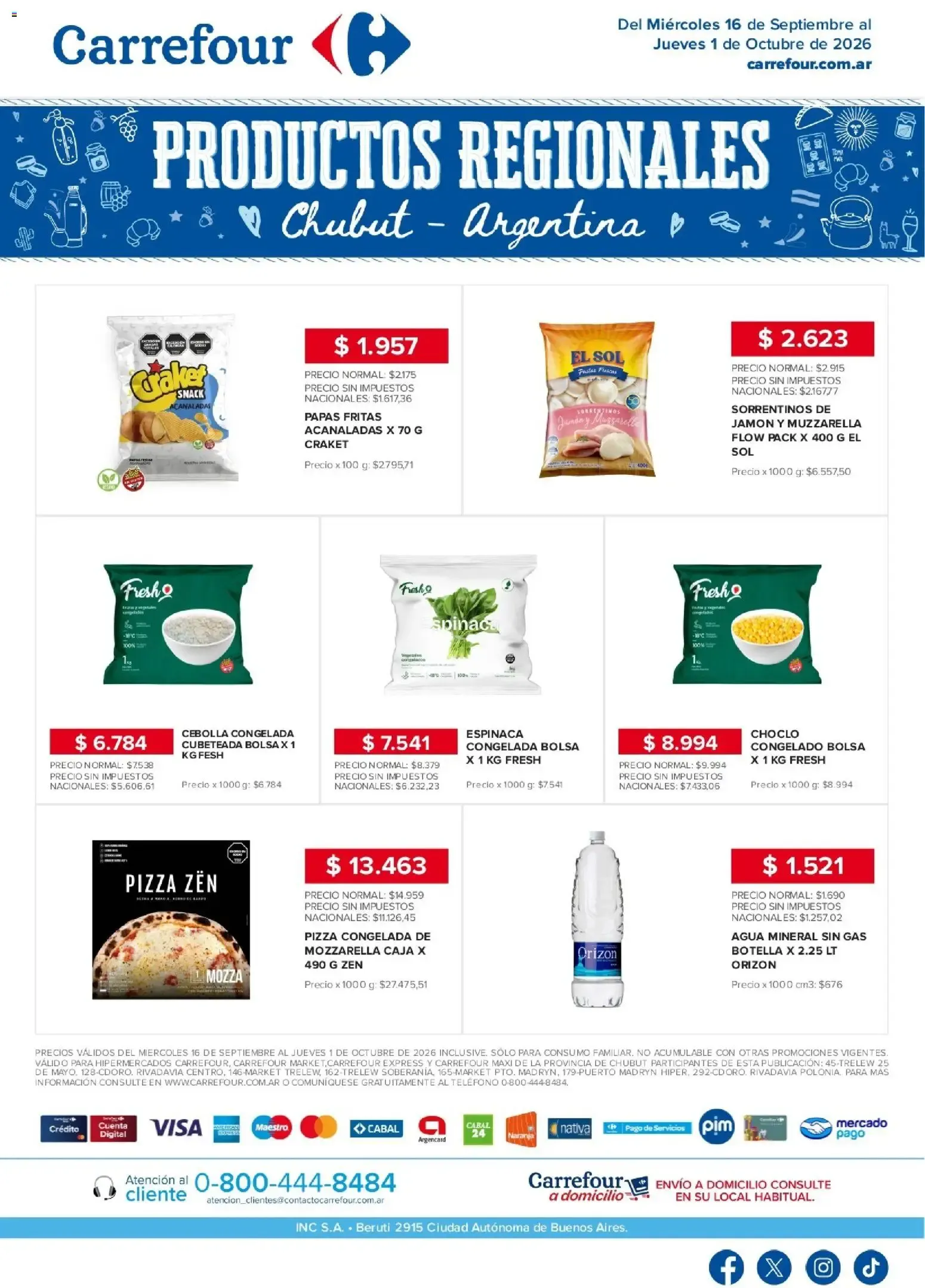 Ofertas de Carrefour - Regionales | Chubut || del 16/09/2026 - 01/10/2026 || Promociones 16 de septiembre al 1 de octubre 2026 - Página 1 del catálogo
