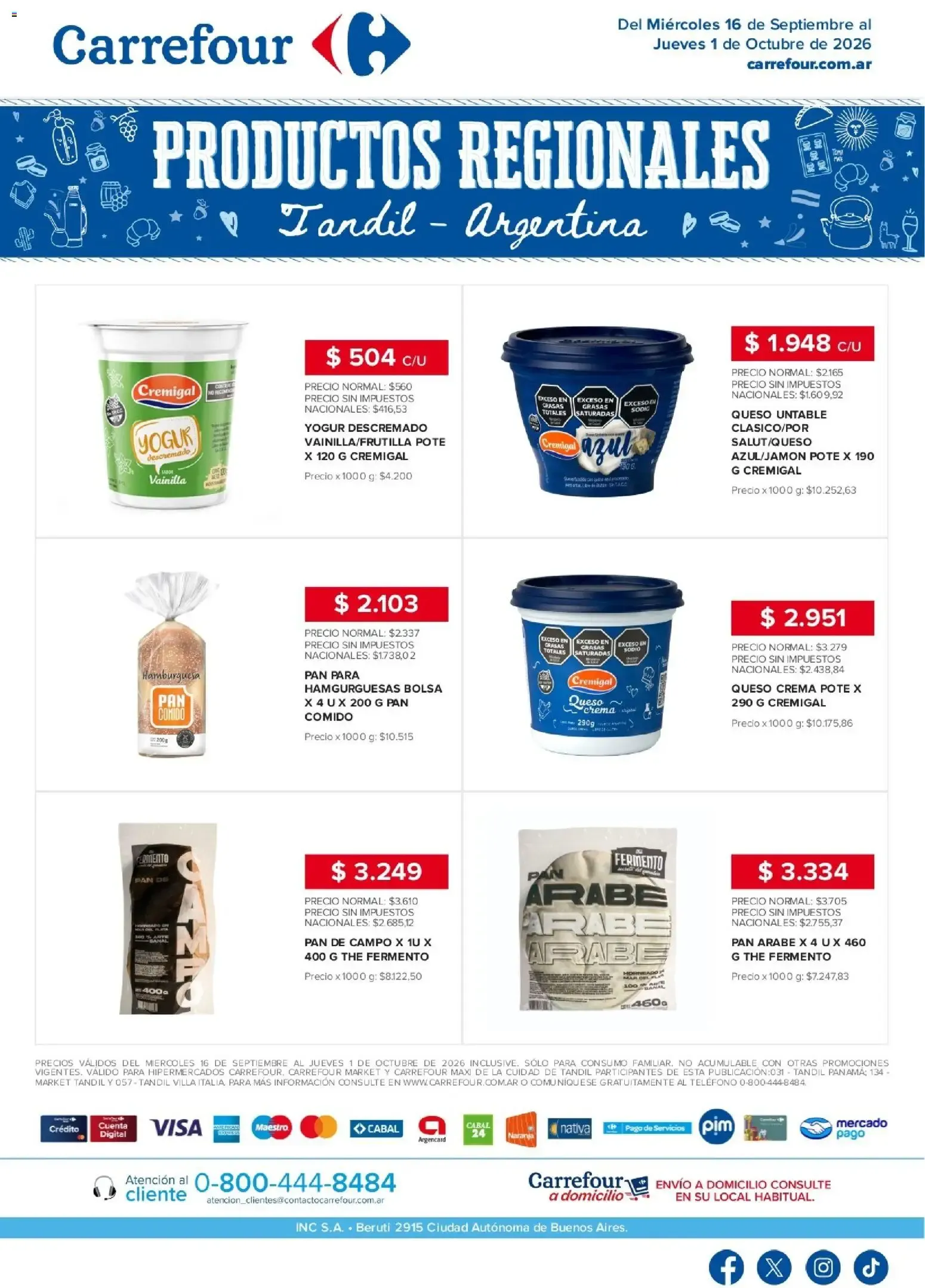 Ofertas de Carrefour - Regionales | Tandil || del 16/09/2026 - 02/10/2026 || Promociones 16 de septiembre al 1 de octubre 2026 - Página 1 del catálogo