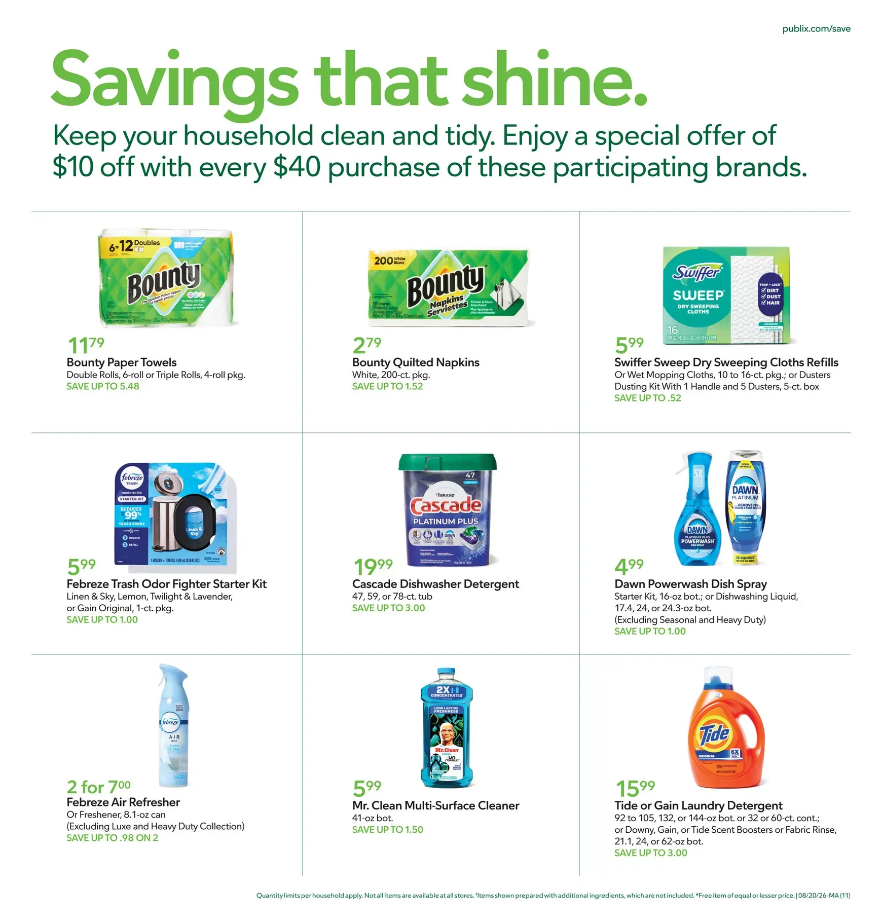 Weekly promotion Current Publix leaflet valid from Thursday 08/20/2026 to Wednesday 08/26/2026 spanning from August 20 to August 26 2026 - Page 11 for Catalogue 365