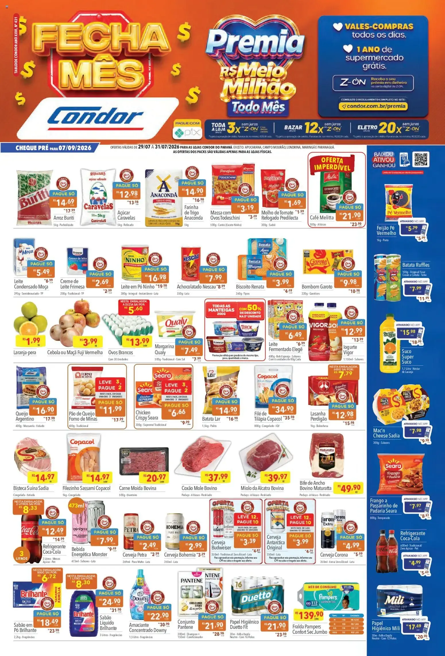 Supermercados Condor ofertas Fecha Mês de 29/07/2026