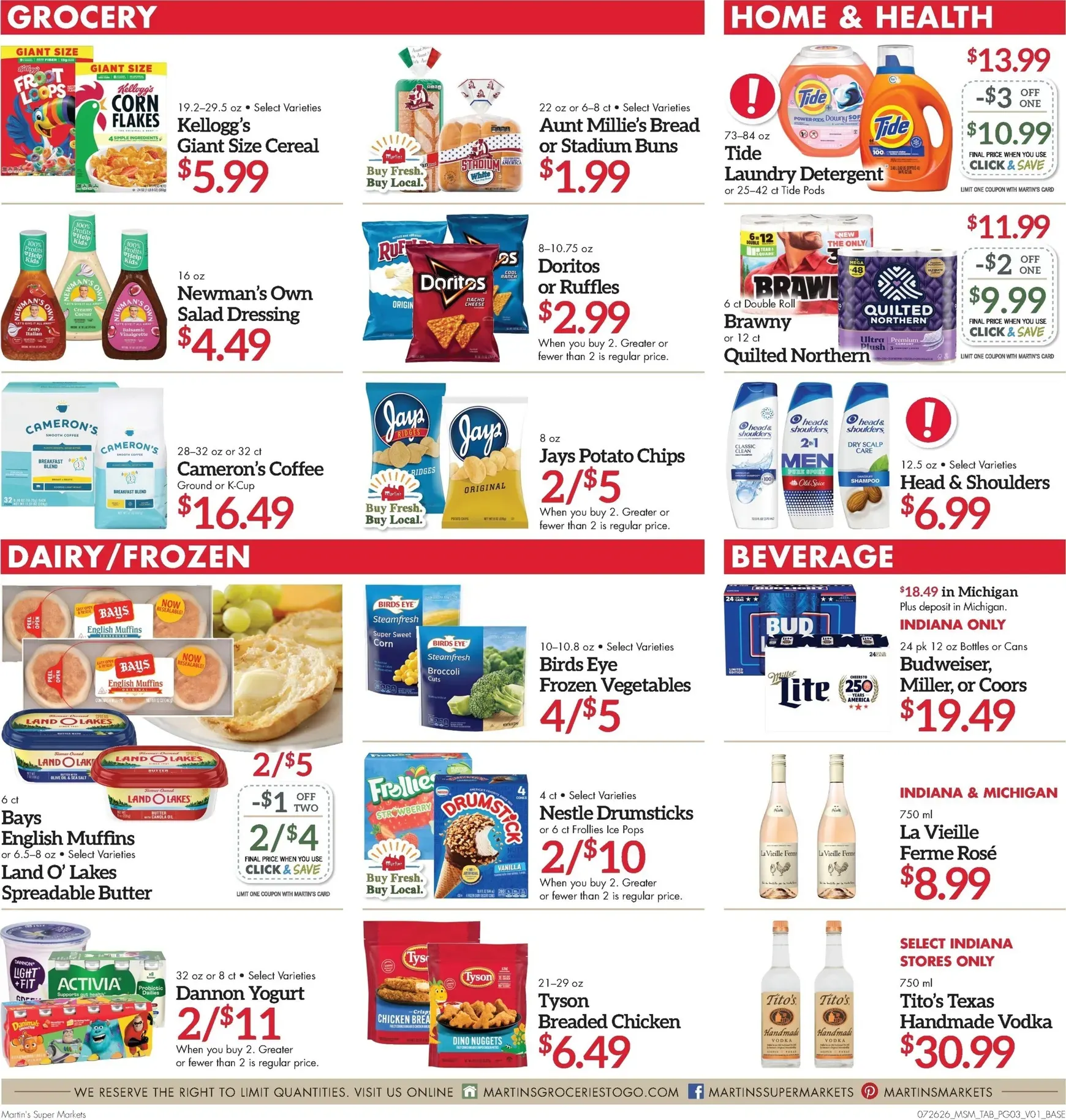 Weekly ad Current Martin's Super Markets leaflet valid from Sunday 07/26/2026 to Saturday 08/01/2026 from July 26 to August 1 2026 - Page 3
