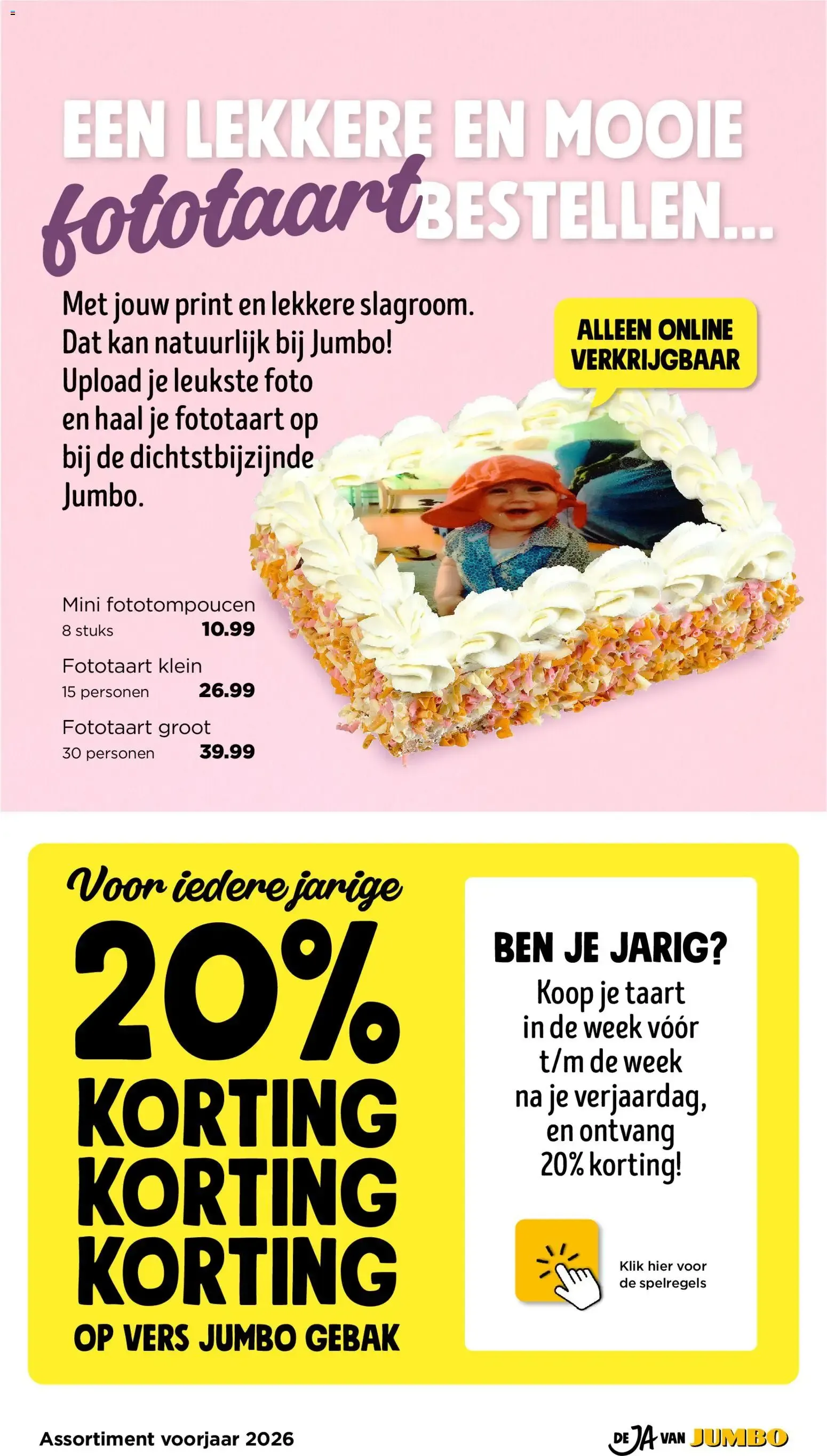Jumbo: 20% de descuento en pastelería fresca para cumpleaños van 21 april tot 31 december 2026 - Folder pagina 9