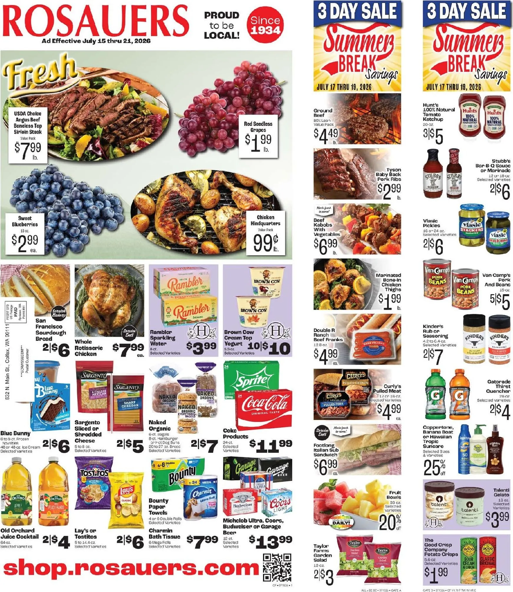 Current Rosauers leaflet valid from Wednesday 07/15/2026 to Tuesday 07/21/2026
