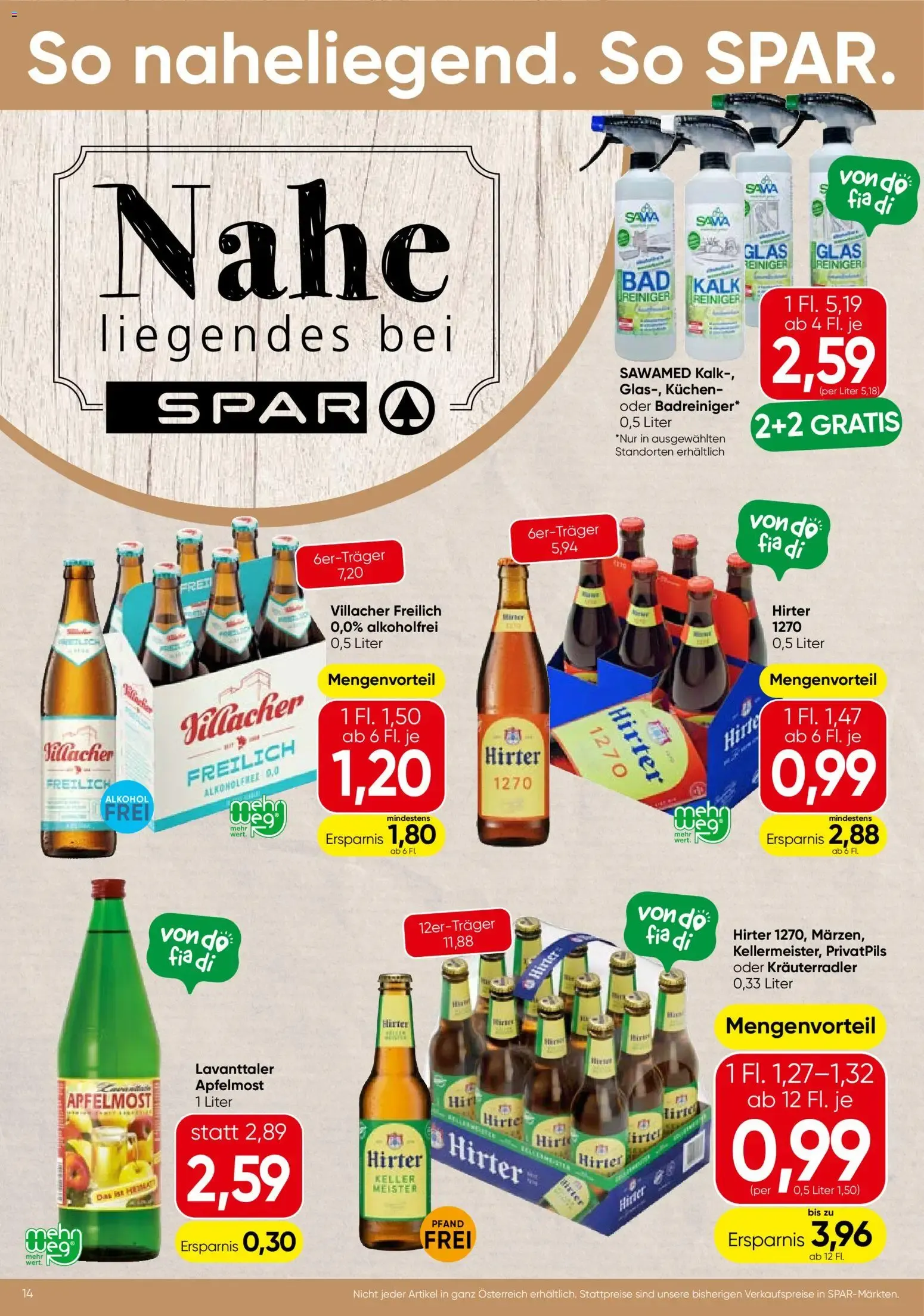 Spar Flugblatt - Kärnten (18.06.2026) - Angebote und Prospekt von 18. Juni bis 30. Juni 2026 - Flugblätt seite 14
