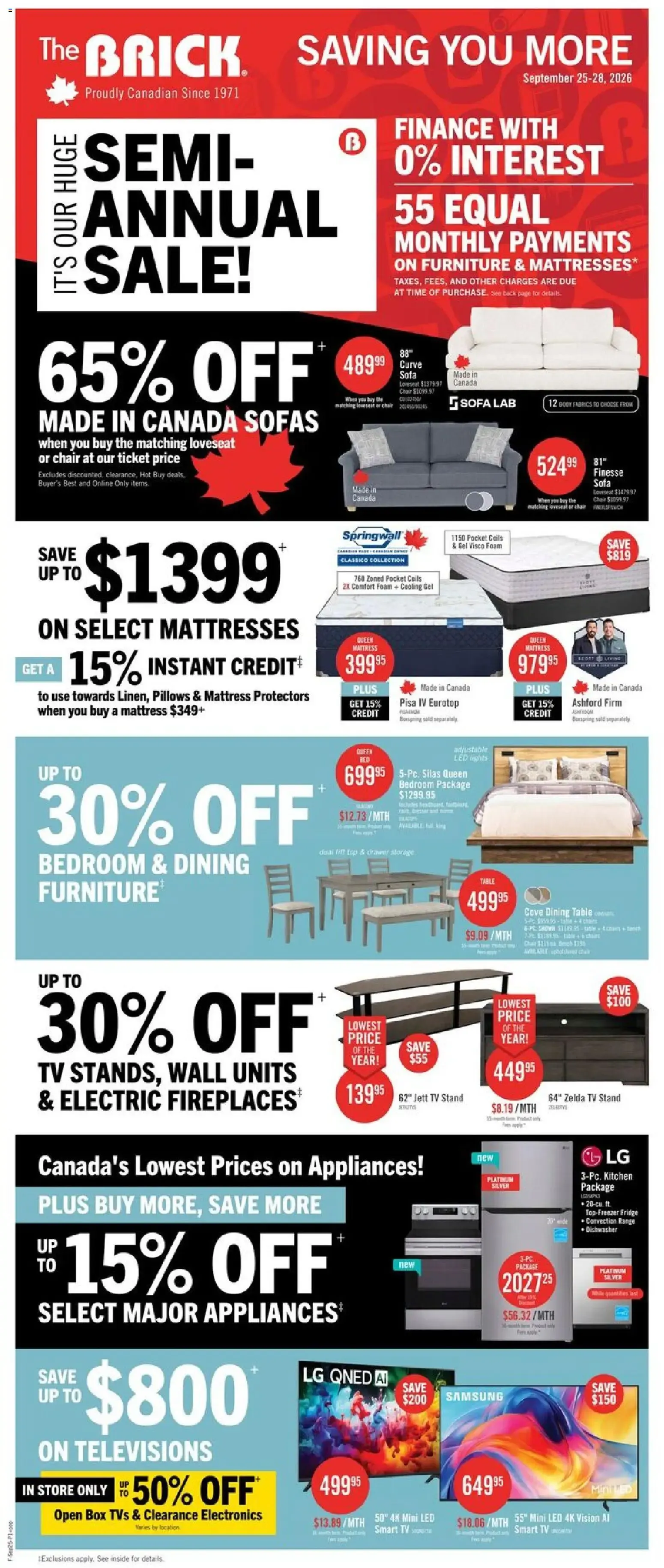 The Brick Semi-Annual Sale from September 25 to September 28 2026 - flyer page 1