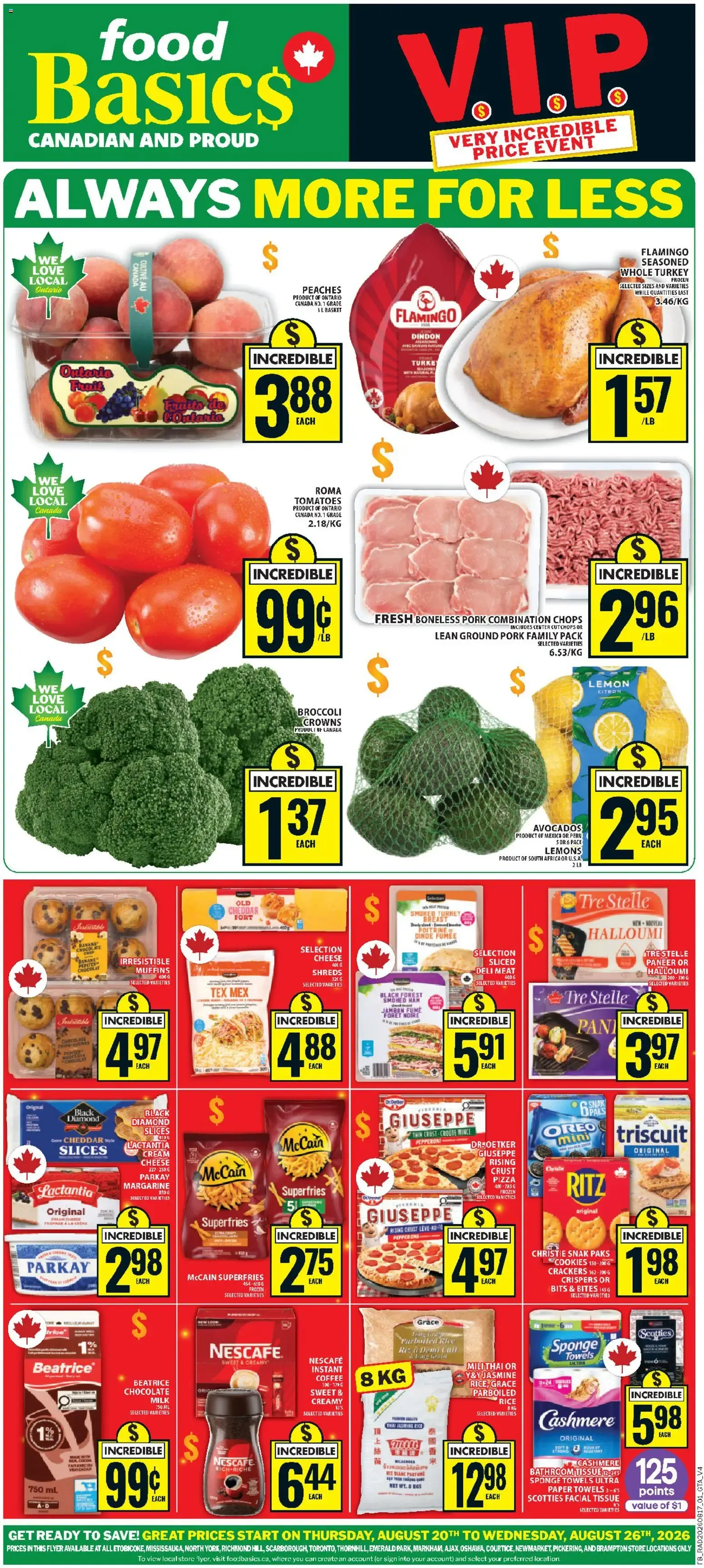 Food Basics weekly flyer / circulaire from Aug 20, 2026 > weekly specials & deals