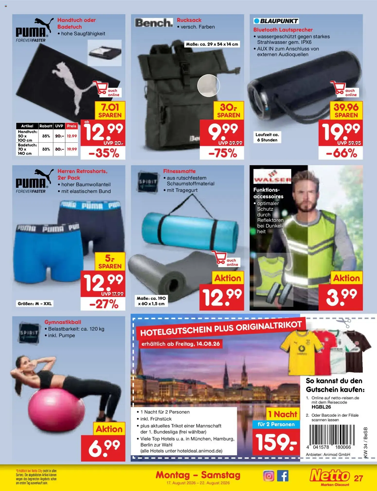 Netto Marken-Discount Prospekt (ab 17.08.2026) » Angebote von 17. August bis 22. August 2026 - Prospekt seite 37