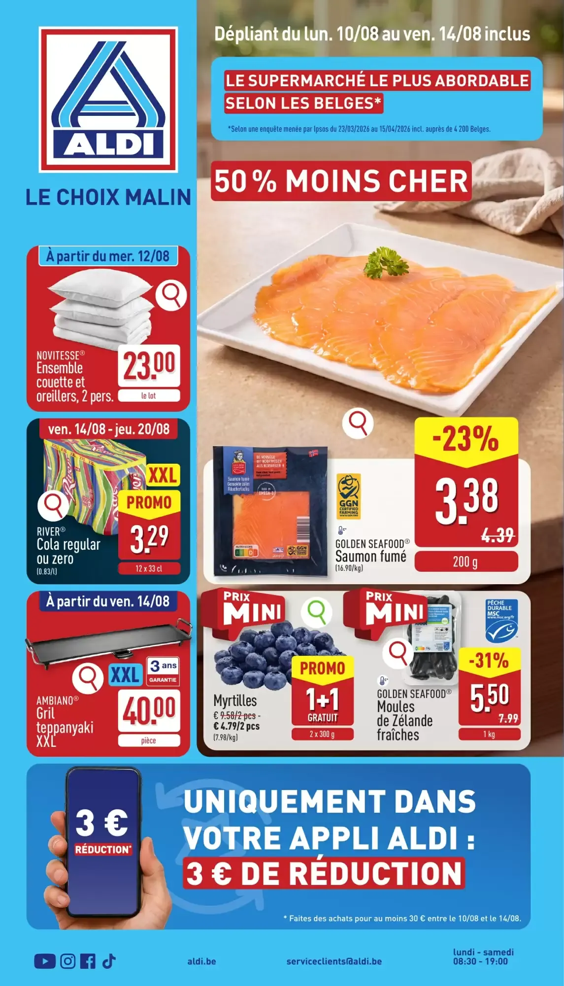 ALDI Dépliant du lun. 10/08 au ven. 14/08 van 10 augustus tot 14 augustus 2026 - folder pagina 1