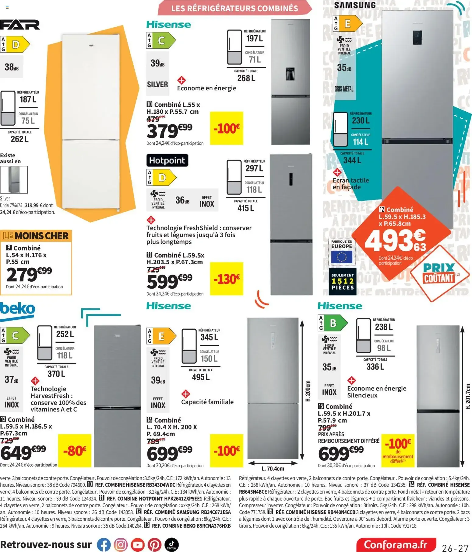 Conforama - Rentrée à Prix Coûtant du 21 juillet au 24 août 2026 - Catalogue page 27