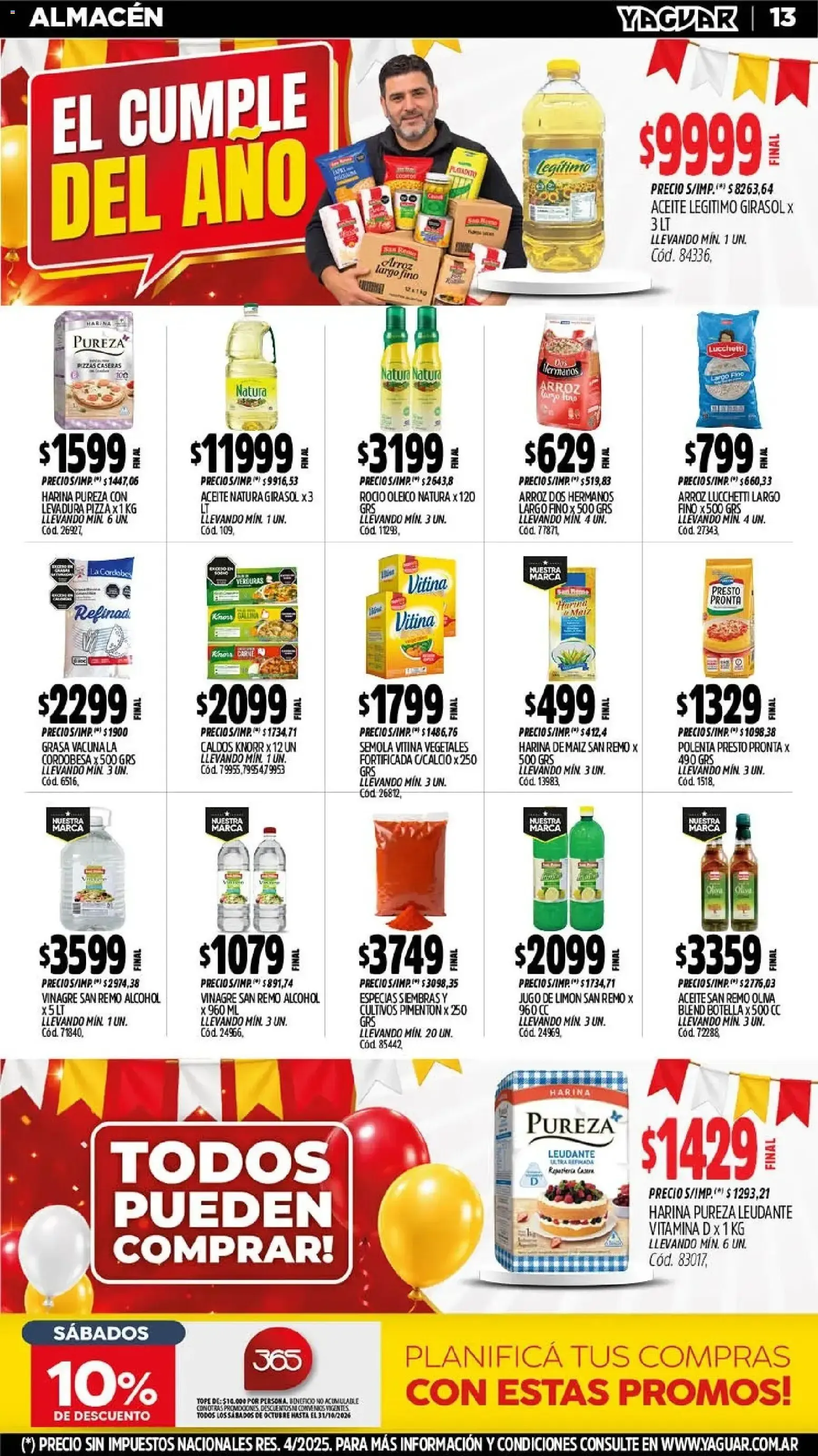 Ofertas de Mayorista Yaguar - El Cumple del Año 38 26 de octubre al 31 de octubre 2026 - Página 12 del catálogo