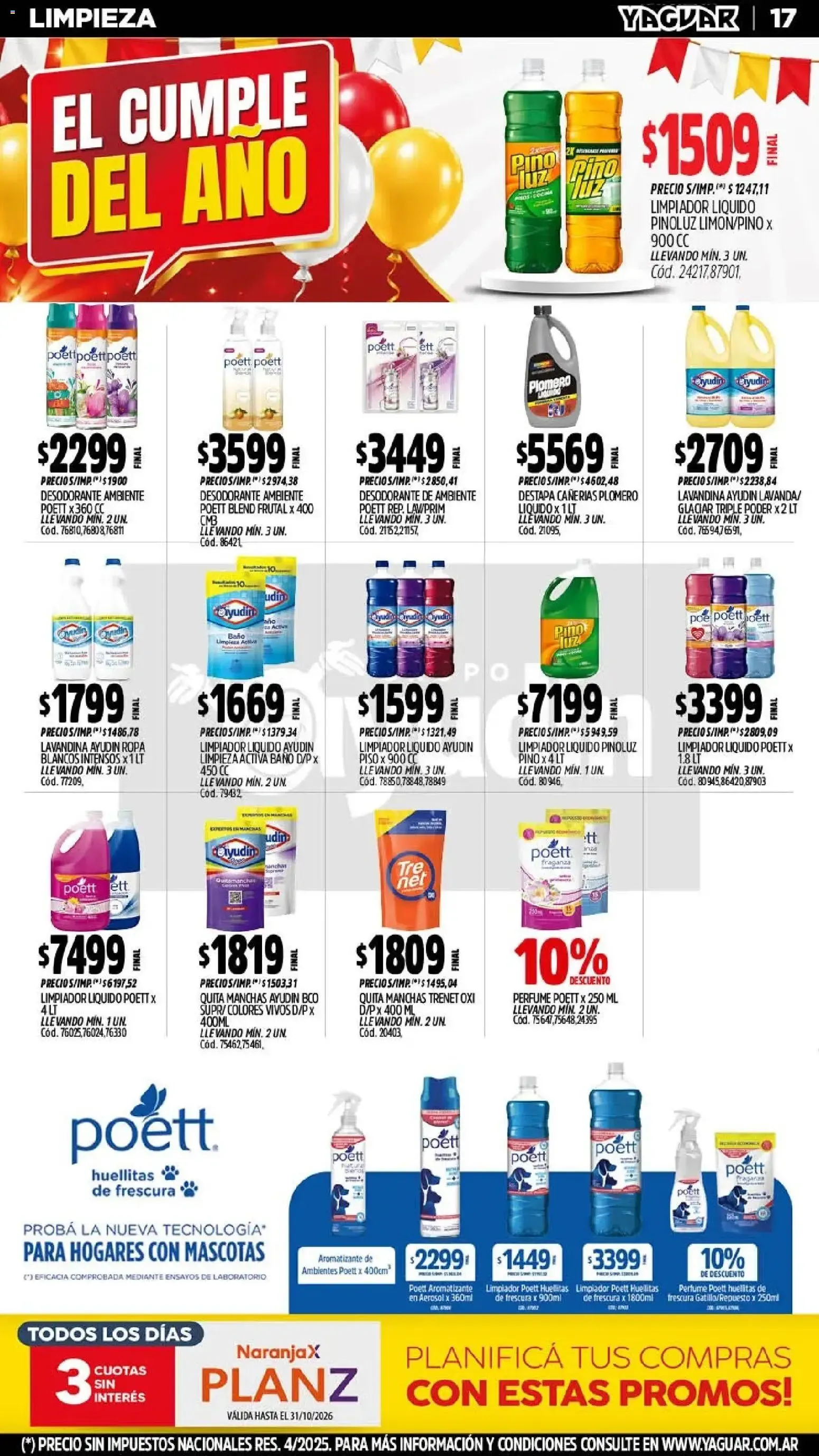 Ofertas de Mayorista Yaguar - El Cumple del Año 38 26 de octubre al 31 de octubre 2026 - Página 17 del catálogo