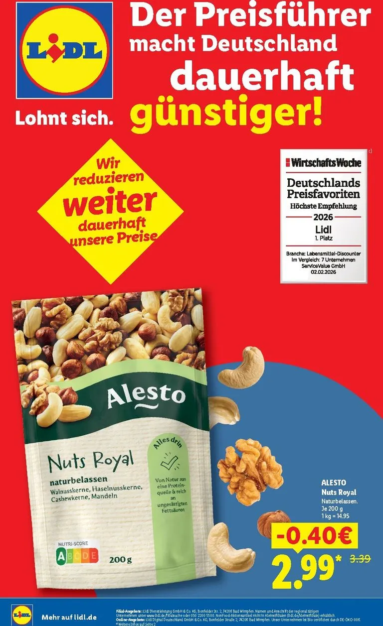 Lidl - Der Preisführer macht Deutschland Prospekt – von Dienstag 01.09.2026 bis Mittwoch 30.09.2026 von 1. September bis 30. September 2026 - Prospekt seite 1