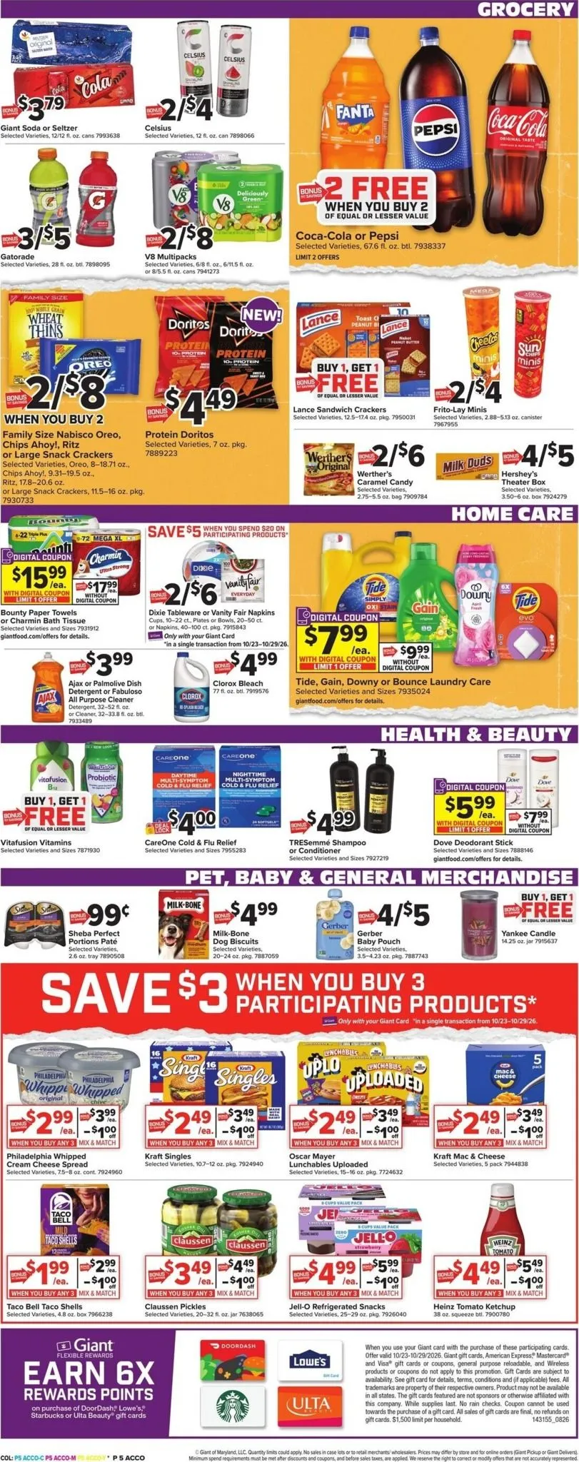 Weekly promotion Current Giant leaflet valid from Friday 10/23/2026 to Thursday 10/29/2026 spanning from October 23 to October 29 2026 - Page 8 for Catalogue 365