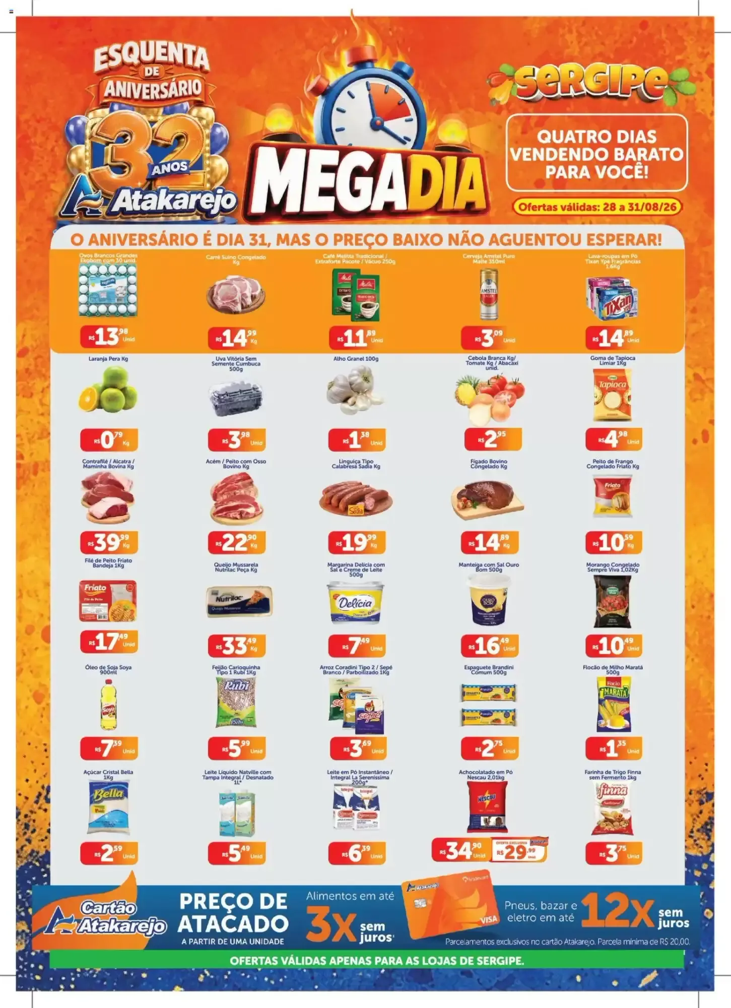 Encarte de Esquenta de Aniversário Megadia Atakarejo 28 de agosto até 31 de agosto 2026 - Pagina 1