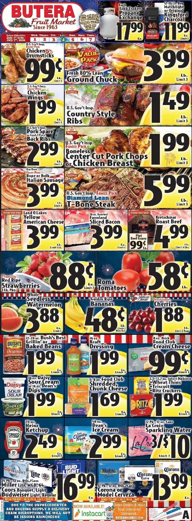 Weekly ad Current Butera Market leaflet valid from Wednesday 07/01/2026 to Tuesday 07/07/2026 from July 1 to July 7 2026 - Page 1