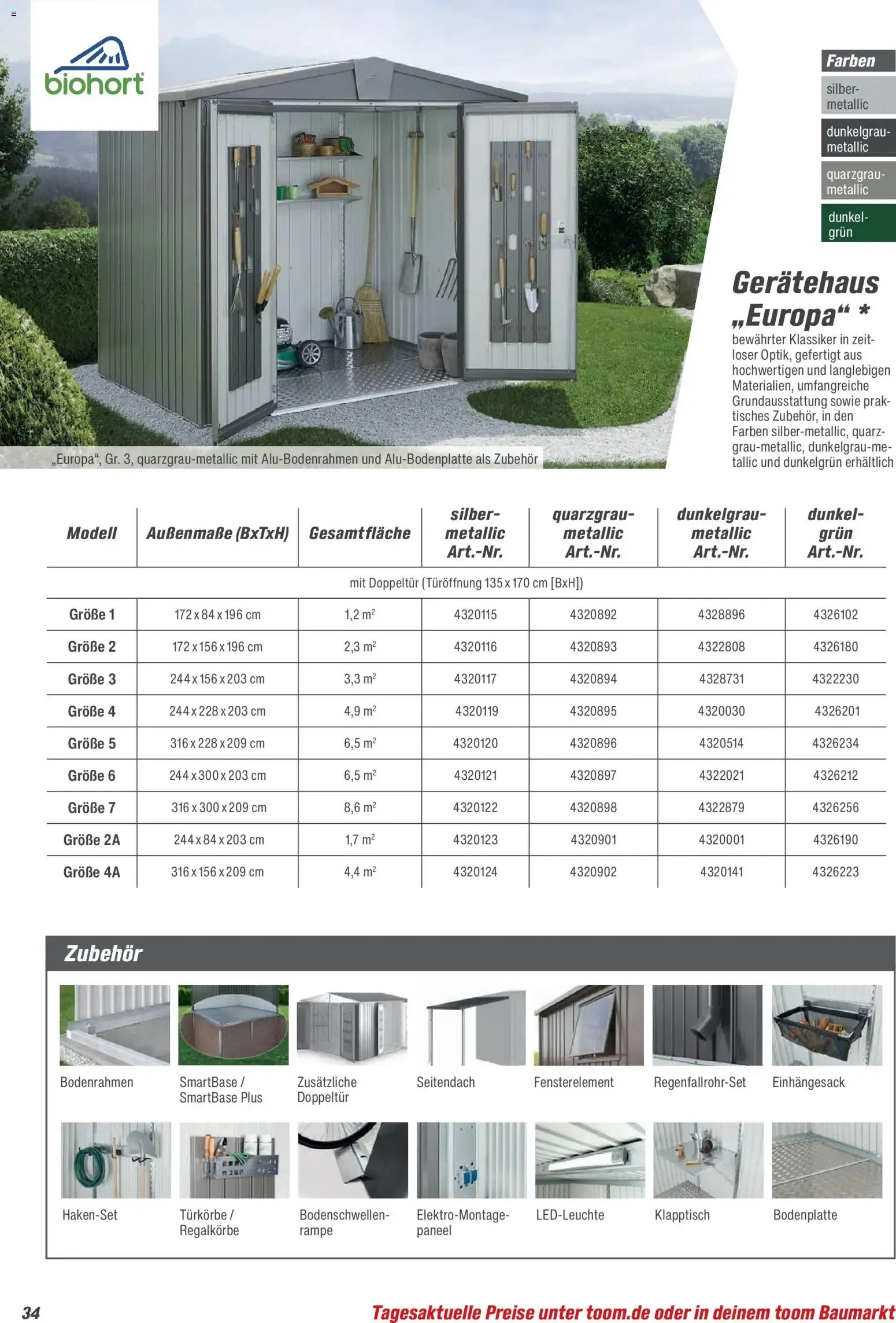 Toom Baumarkt Gartenhäuser & Carports 2026 (ab 20.02.2026) zum Blättern von 20. Februar bis 30. Juni 2026 - Prospekt seite 34