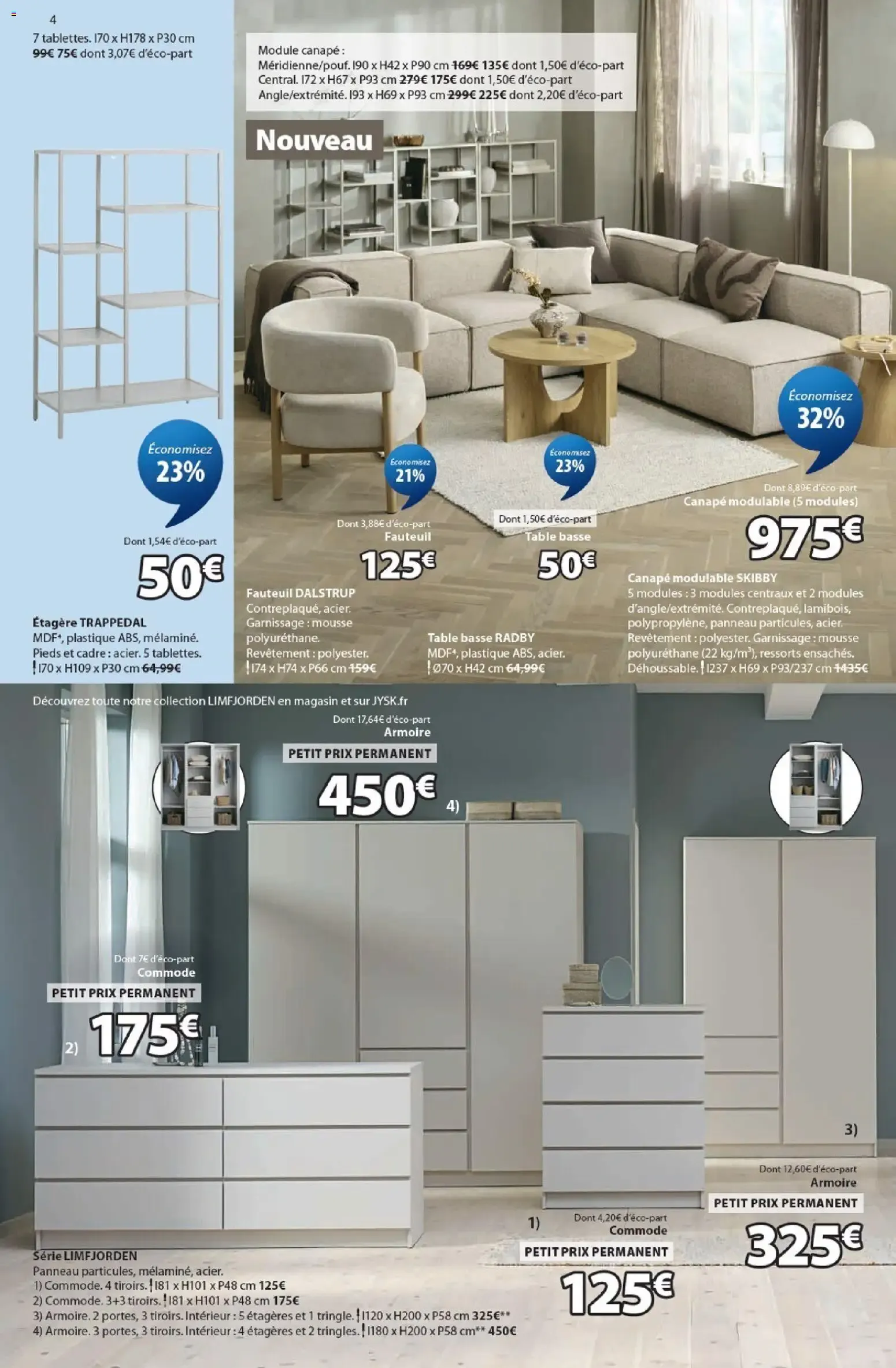 JYSK: Offres exceptionnelles et Journées spéciales mobilier - Économisez jusqu'à 60% du 1 septembre au 24 octobre 2026 - Catalogue page 4