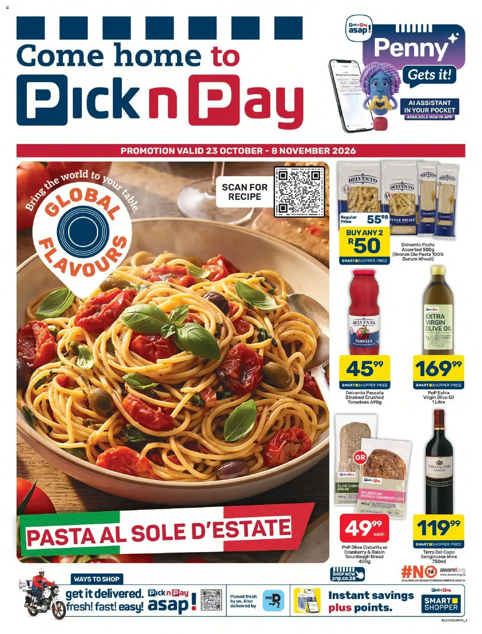 Pick n Pay Inland Provinces Global Food Specials (23/10/2026 - 08/11/2026) Online from 23 October to 8 November 2026 - Catalogue Page 1