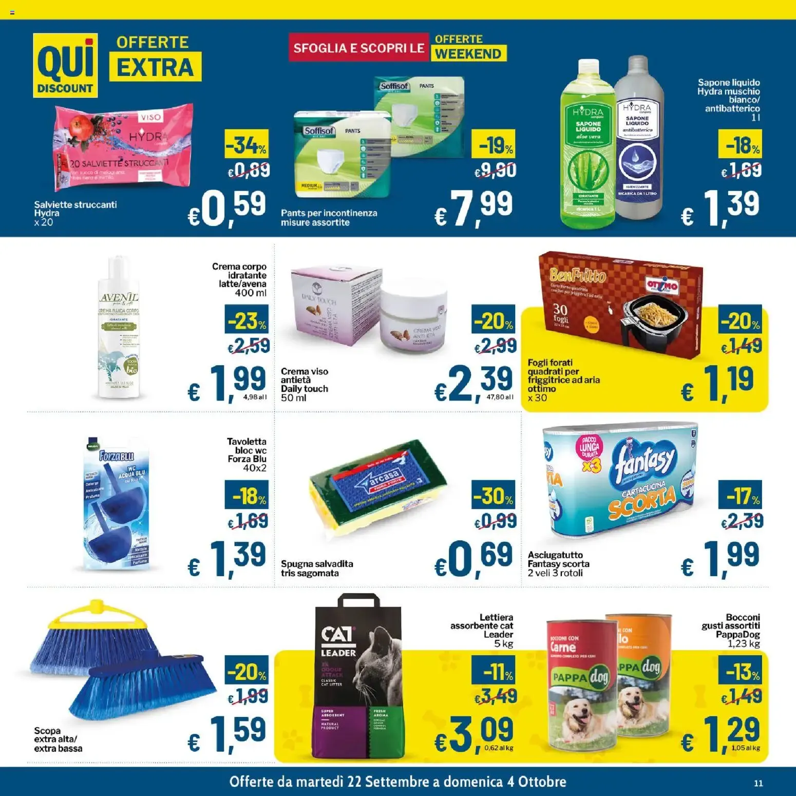 Qui Discount volantino dal 22/09/2026 - online Offerte da 22 settembre a 4 ottobre di 2026 - Pagina del volantino 11