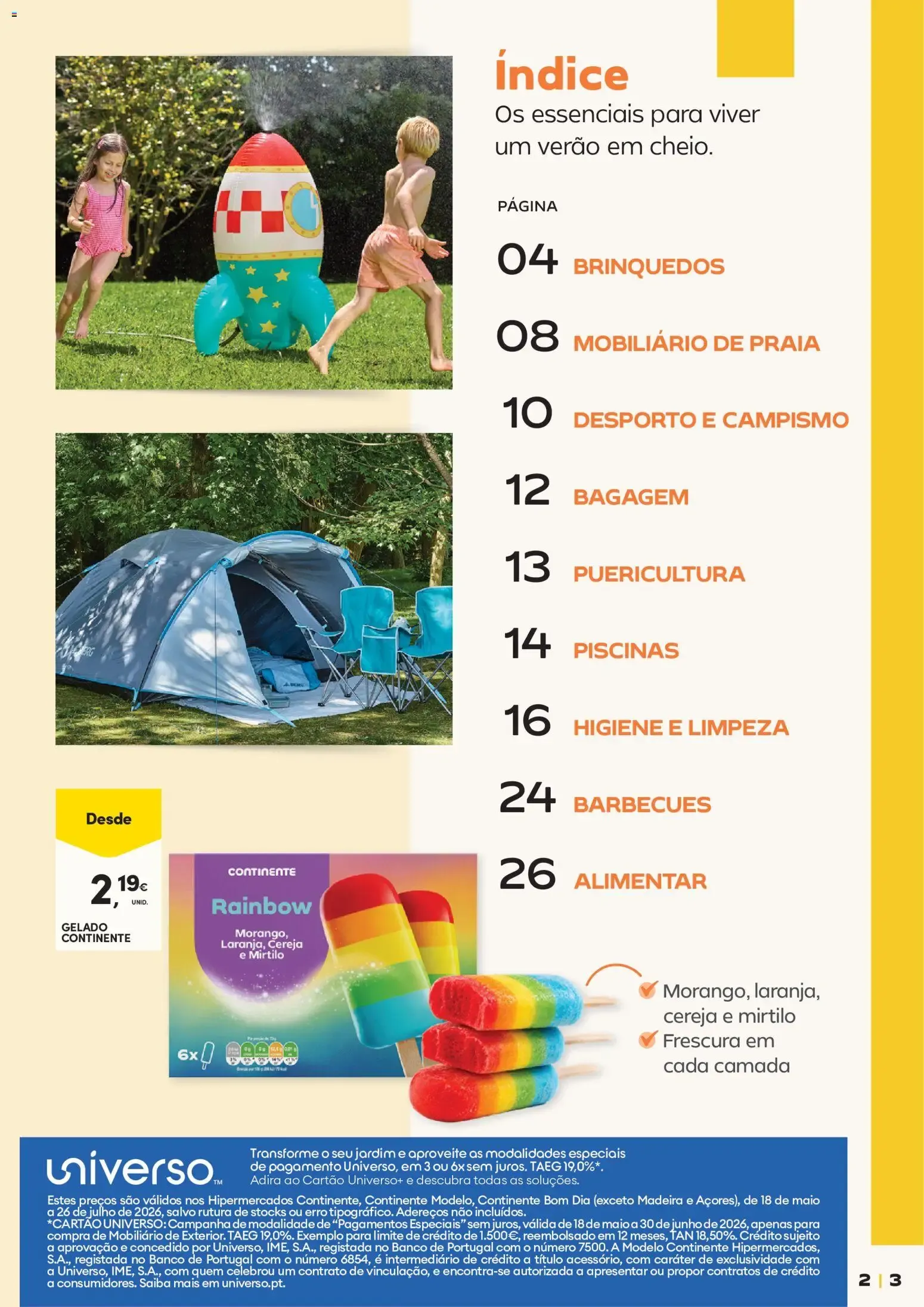 Folheto Continente - Férias de Verão Abre espaço para a distração » de 23/06/2026 - 09/08/2026 de 23 de junho até 9 de agosto 2026 - Pagina 3