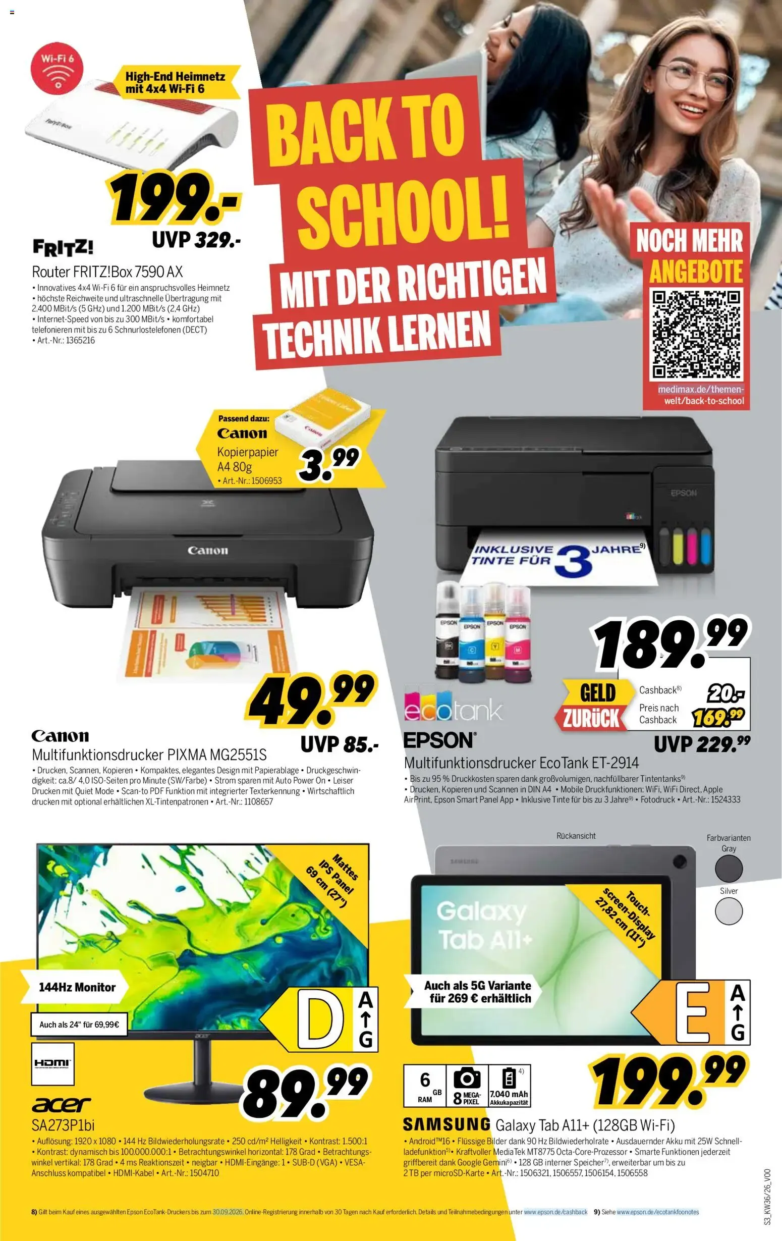 BACK TO SCHOOL! MIT DER RICHTIGEN TECHNIK LERNEN von 29. August bis 4. September 2026 - Prospekt seite 3