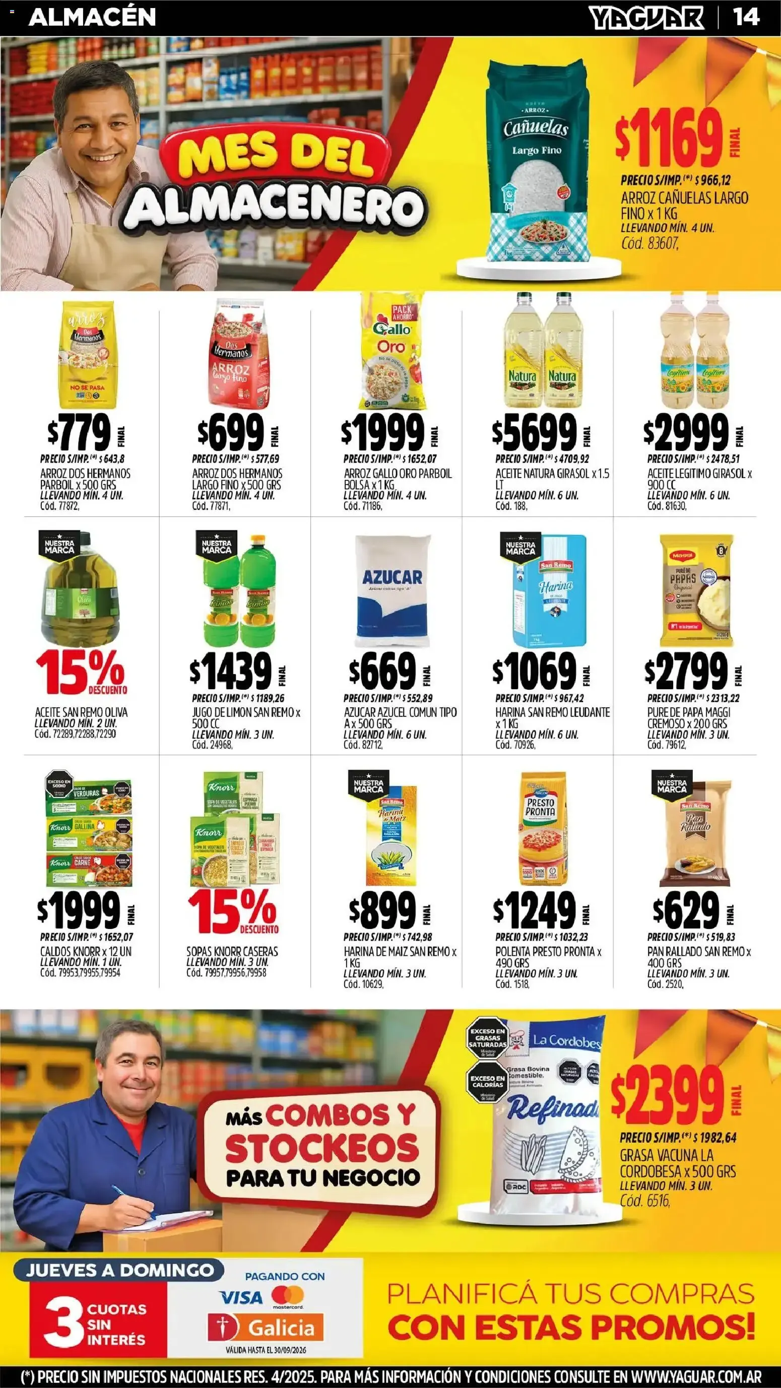 Ofertas de Mayorista Yaguar - Mes del Almacenero 31 de agosto al 5 de septiembre 2026 - Página 14 del catálogo