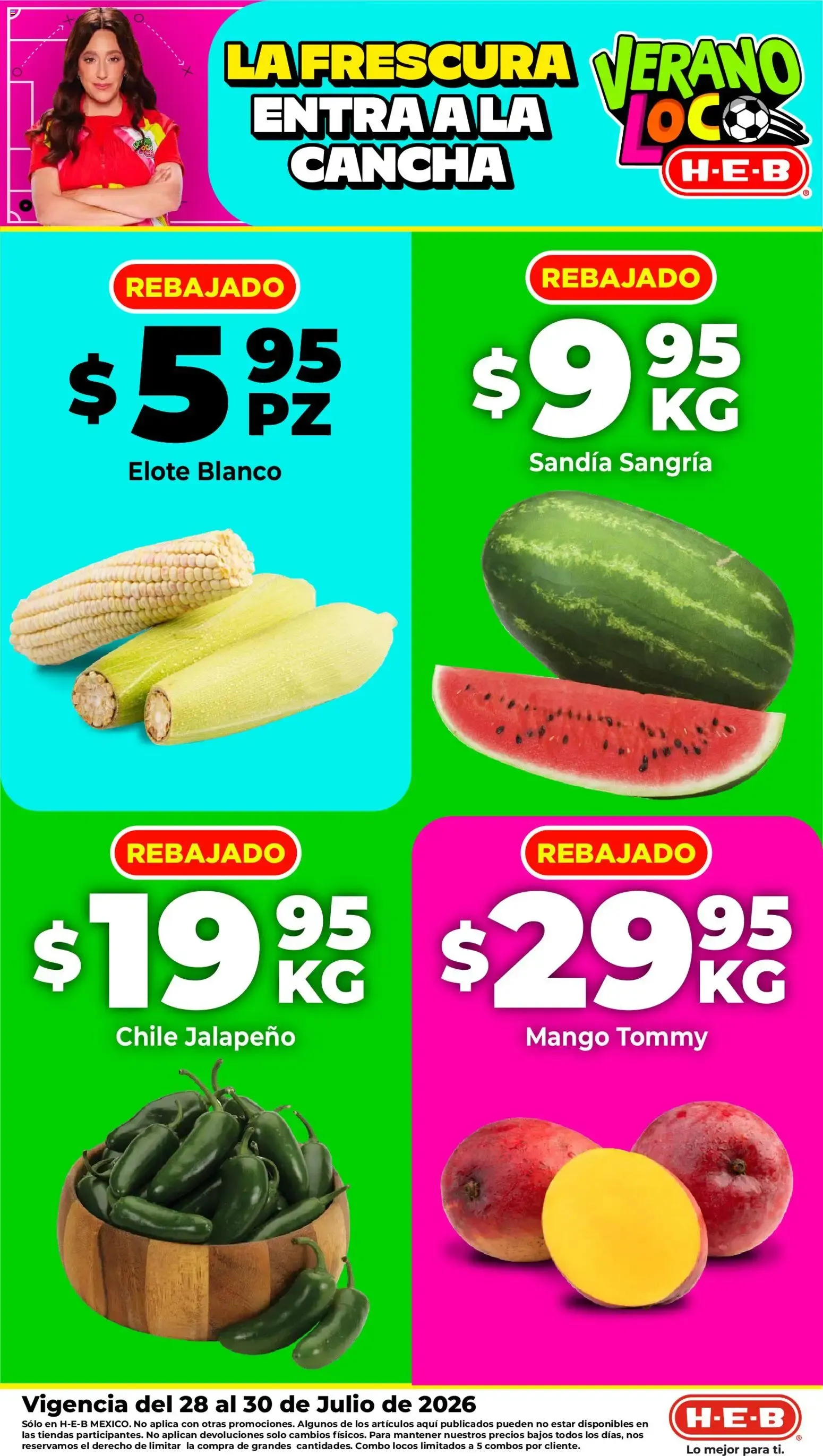 Catálogo de H-E-B folleto Fruta y venduras (28/07/2026 - 03/08/2026) - catálogo en línea 28 de julio al 30 de julio 2026 - Pagina 1