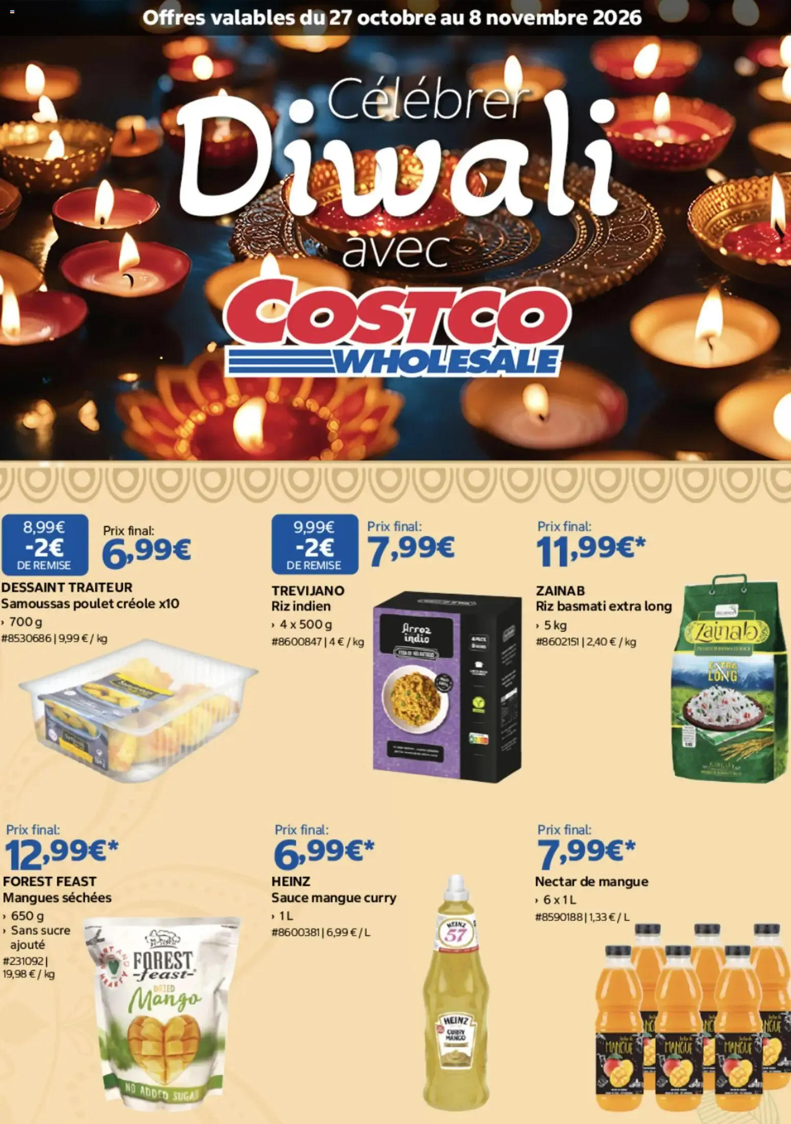 Costco Célébrer Diwali à partir du 27/10/2026 - promo en ligne