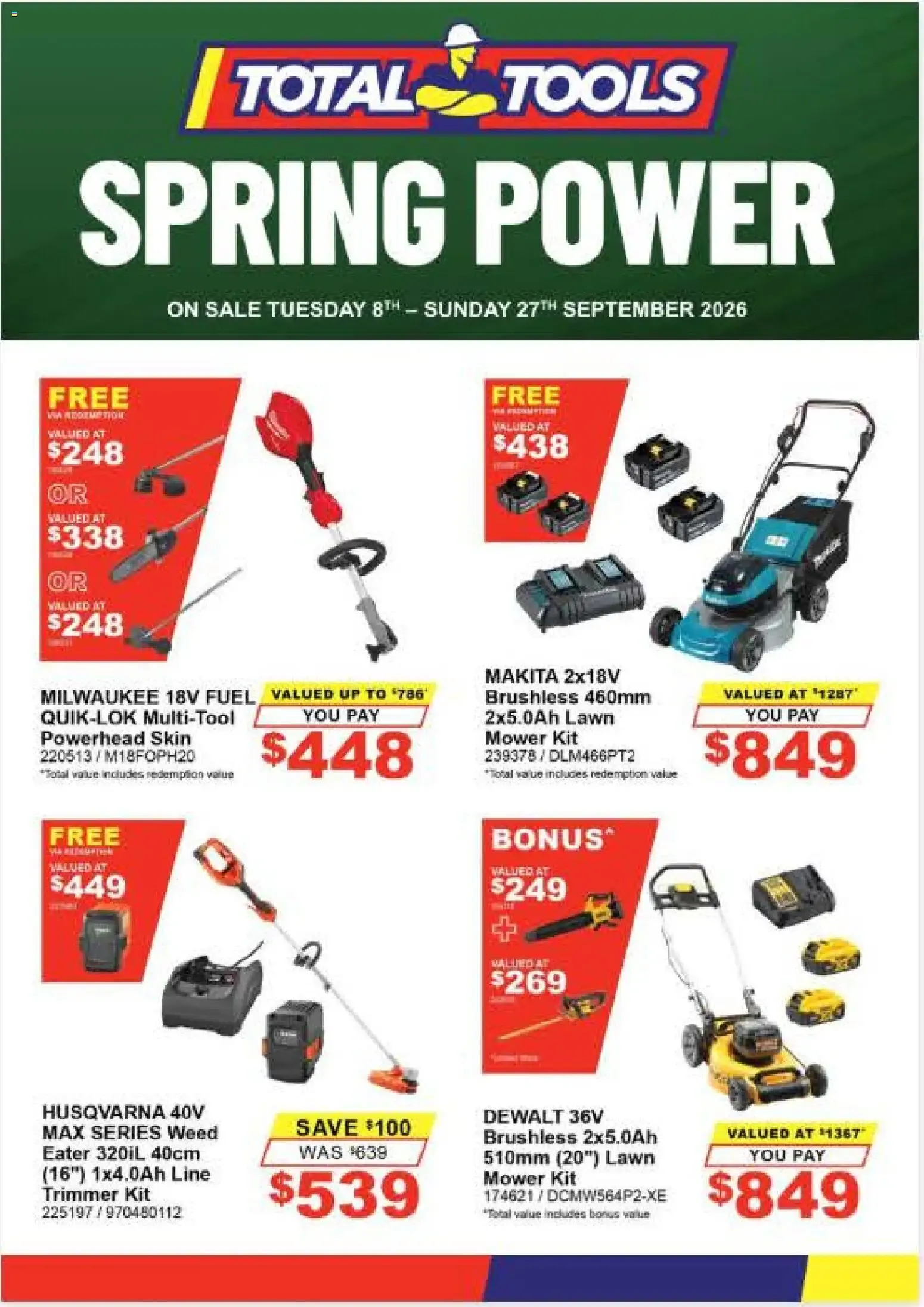 Total Tools - Spring Power - Catalogue valid from 8 September to 27 September 2026 - page 1