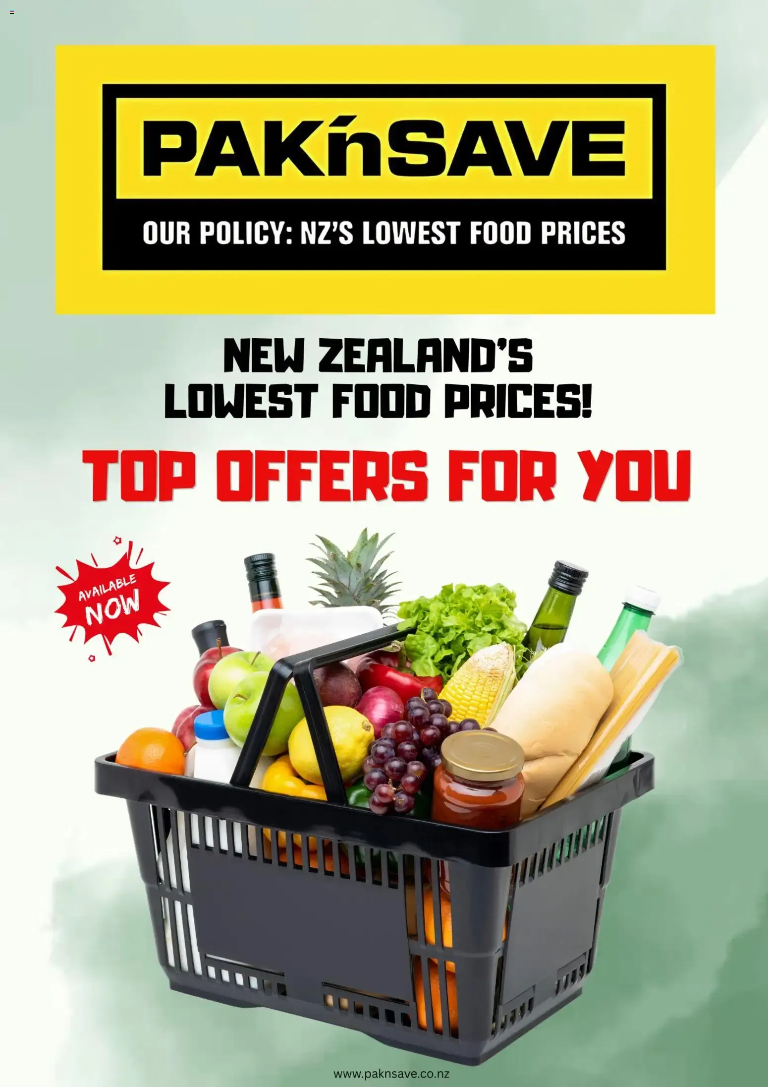PAK'nSAVE: New Zealand's Lowest Food Prices, Top Offers For You. from 6 July to 12 July 2026 - Catalogue Page 1