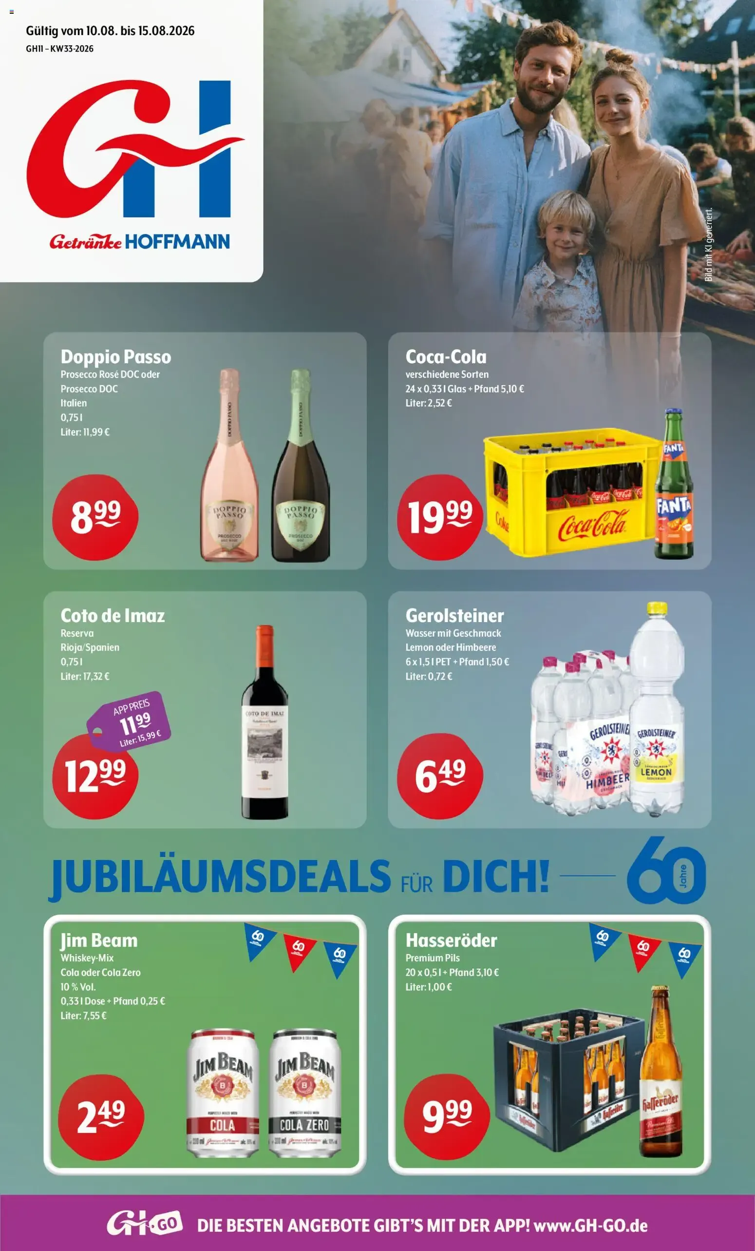 Getränke Hoffmann: Jubiläumsdeals (60 Jahre) von 10. August bis 15. August 2026 - Prospekt seite 1