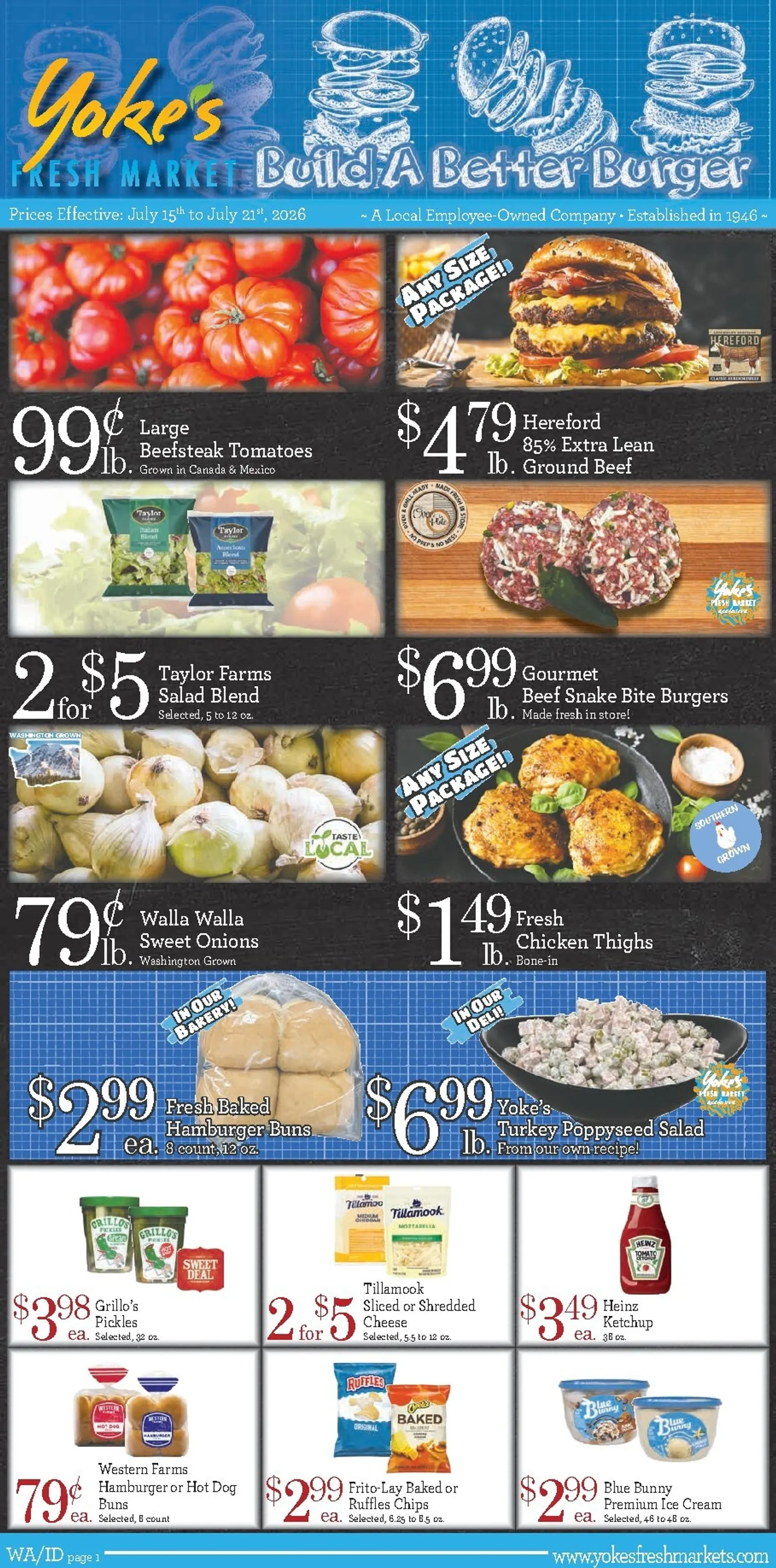Weekly ad Yoke's Fresh Market: Build A Better Burger from July 15 to July 21 2026 - Page 1