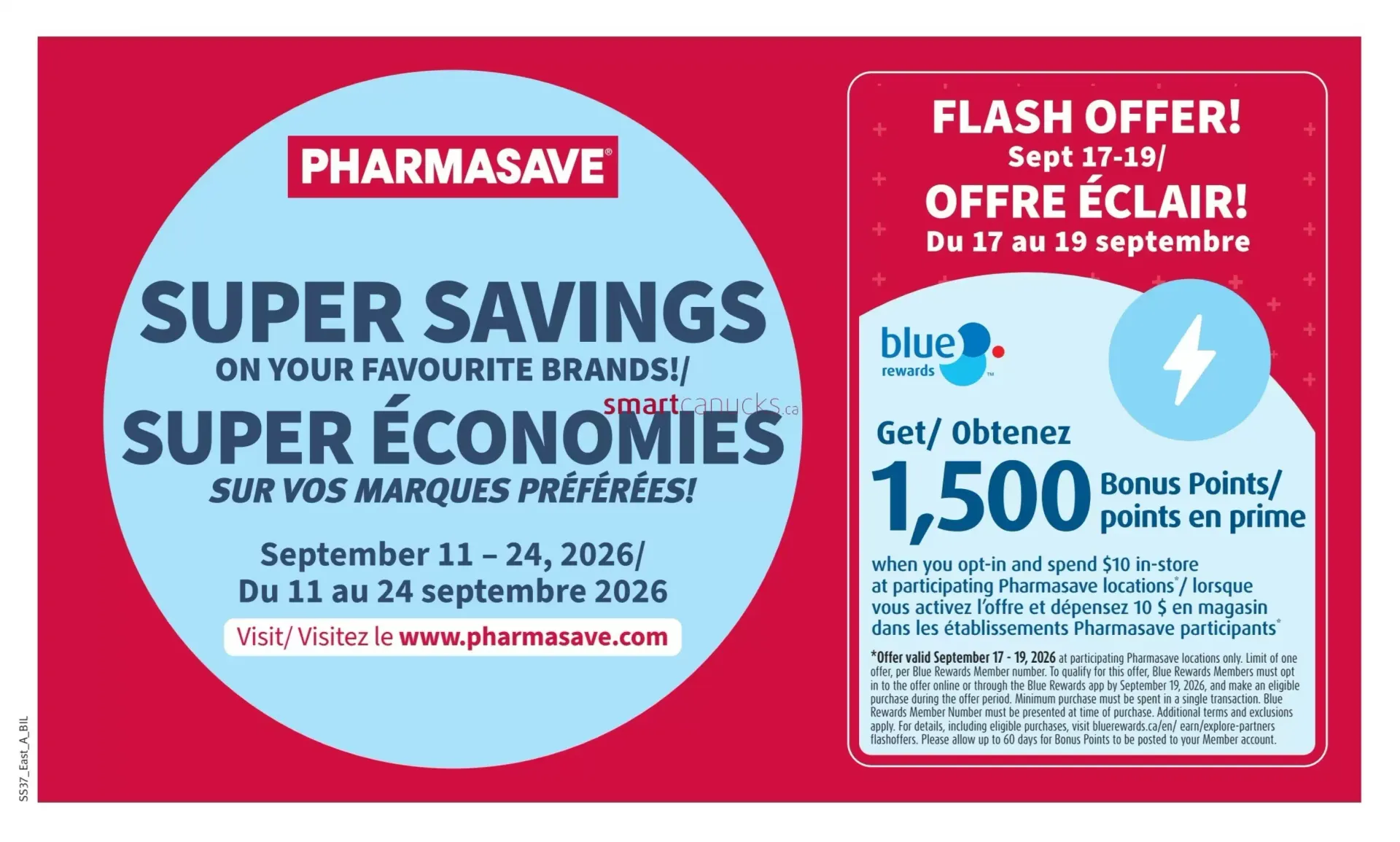 Pharmasave Super Savings from September 11 to September 24 2026 - flyer page 1