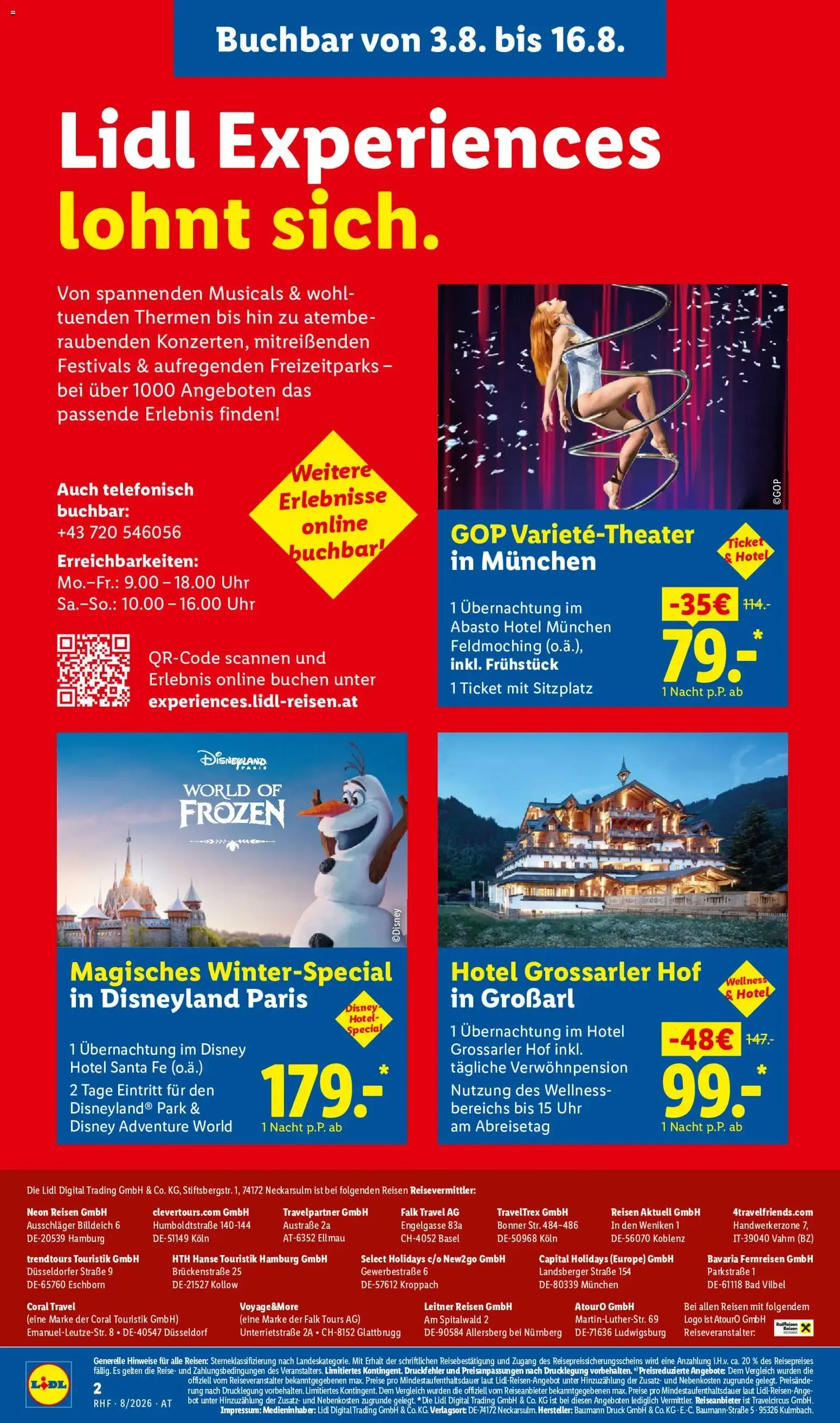Lidl Reisen - Traumurlaub & Winter-Special Disneyland von 29. Juli bis 31. August 2026 - Flugblätt seite  2