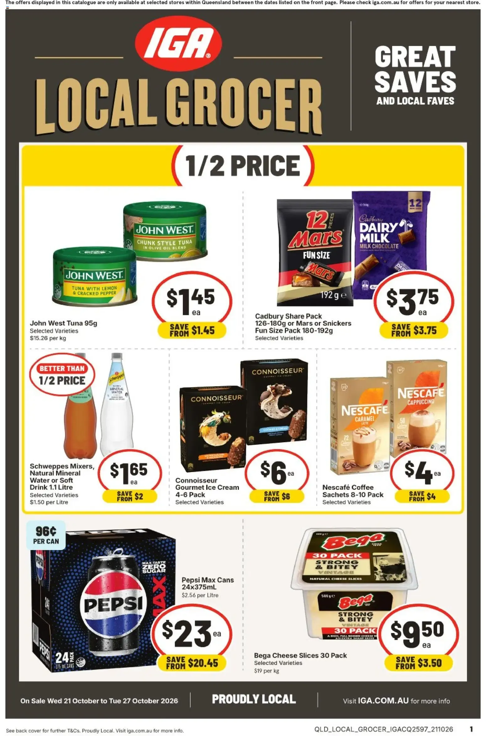 IGA Local Grocer Great Saves and Local Faves - Catalogue valid from 21 October to 27 October 2026 - page 1