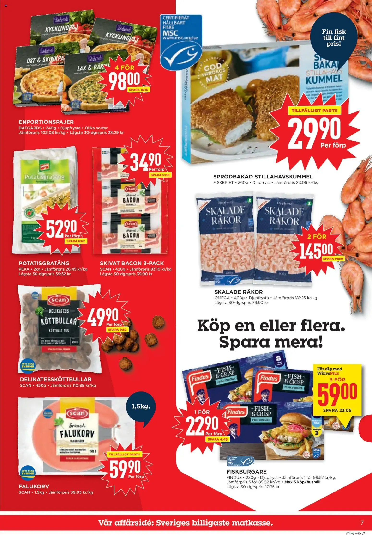 Willys: Sveriges billigaste matkasse från 28 september till 4 oktober 2026 - Reklamblad sidor 7