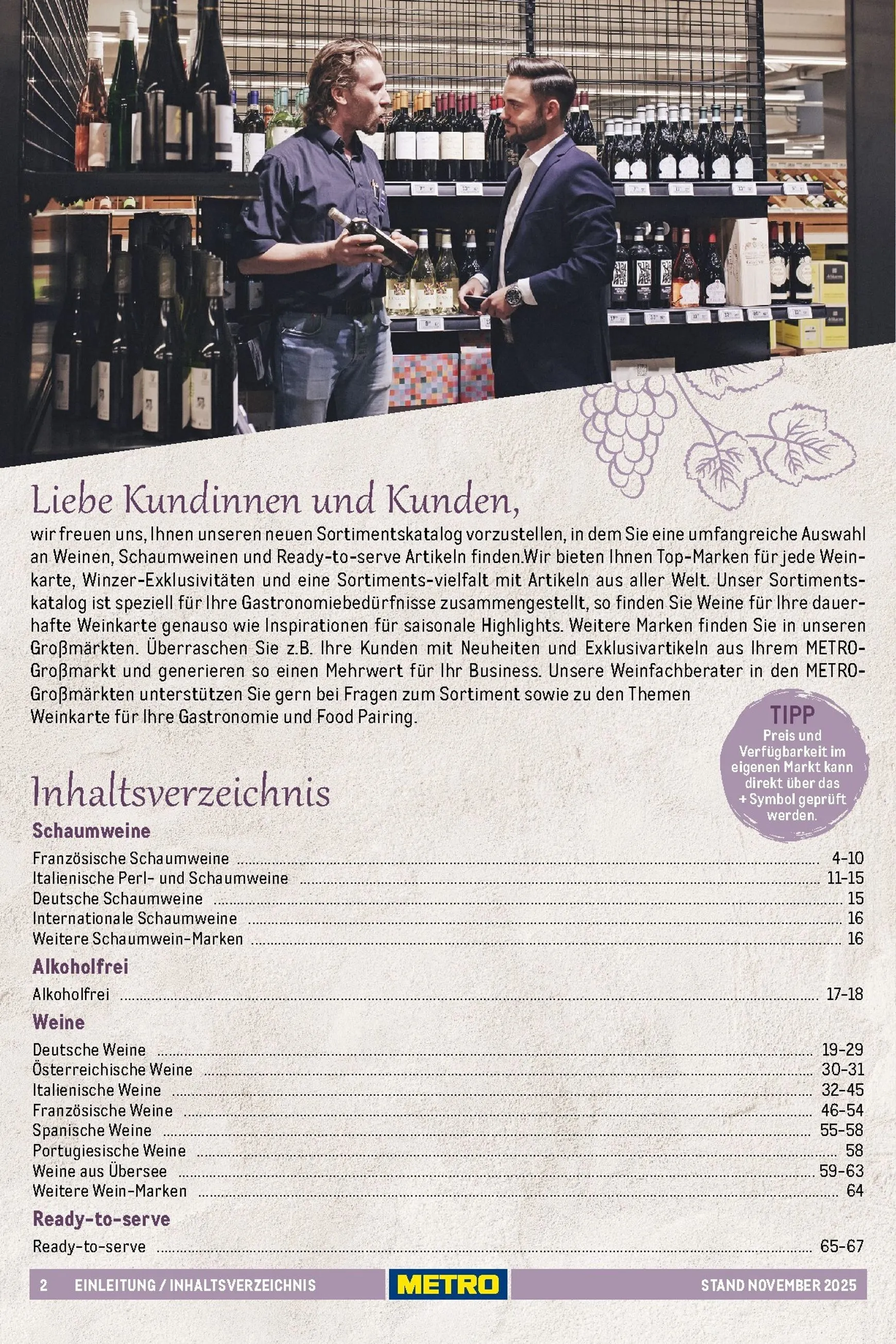Sortimentskatalog Wein und Sekt für die perfekte Weinkarte von 1. November bis 30. September 2026 - Prospekt seite 2