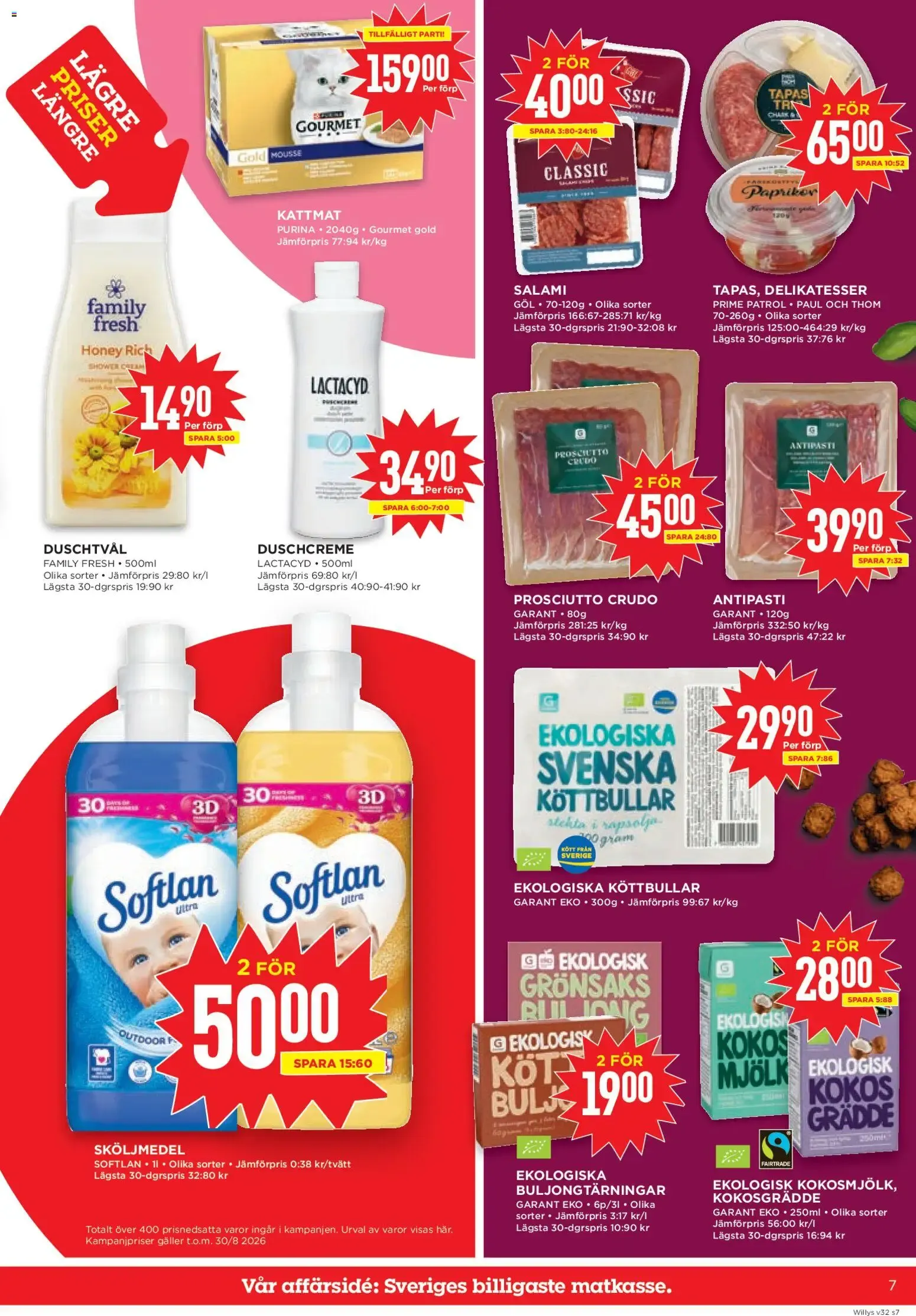 Willys erbjudanden från 03/08/2026 - 09/08/2026 > Reklamblad nuvarande rabatter från 3 augusti till 9 augusti 2026 - Reklamblad sidor 7