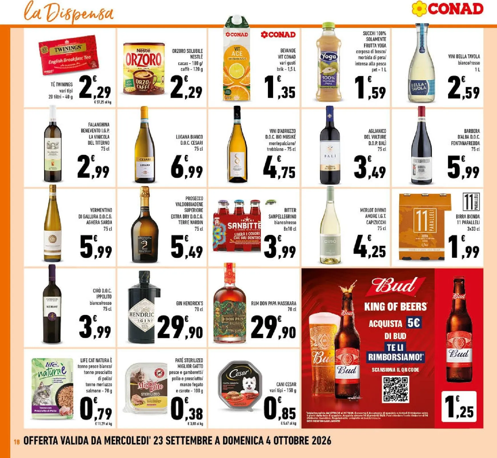 Volantino attuale di Conad valido dal mercoledì 23/09/2026 al domenica 04/10/2026 da 23 settembre a 4 ottobre di 2026 - Pagina del volantino 18
